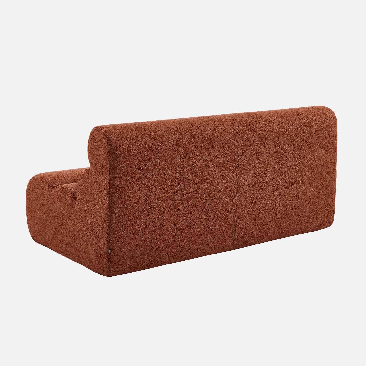 Chauffeuse bouclette texturée 2 places terracotta - Nova,sweeek,Photo4