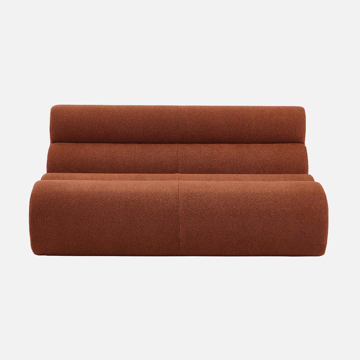 Chauffeuse bouclette texturée 2 places terracotta - Nova,sweeek,Photo2