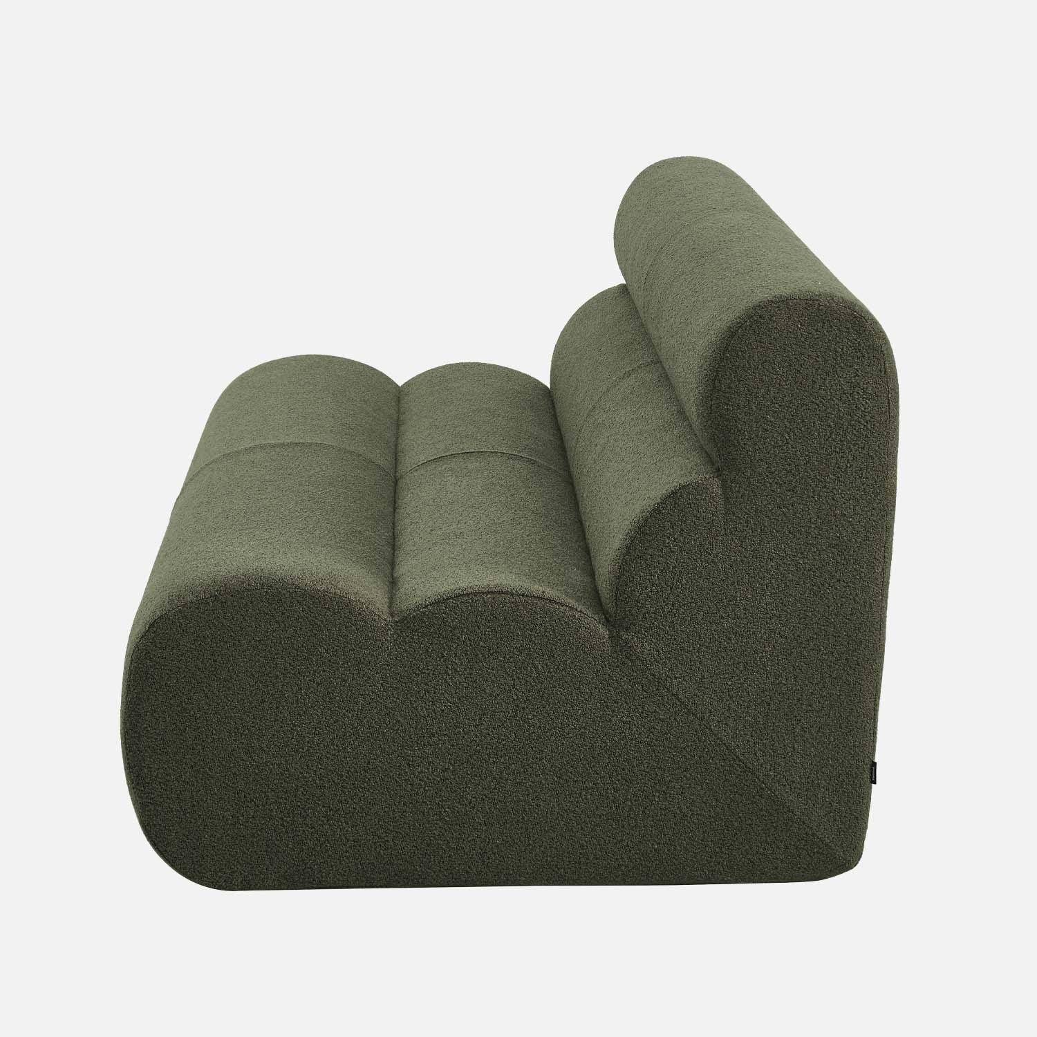 Chauffeuse bouclette texturée 2 places kaki - Nova,sweeek,Photo3