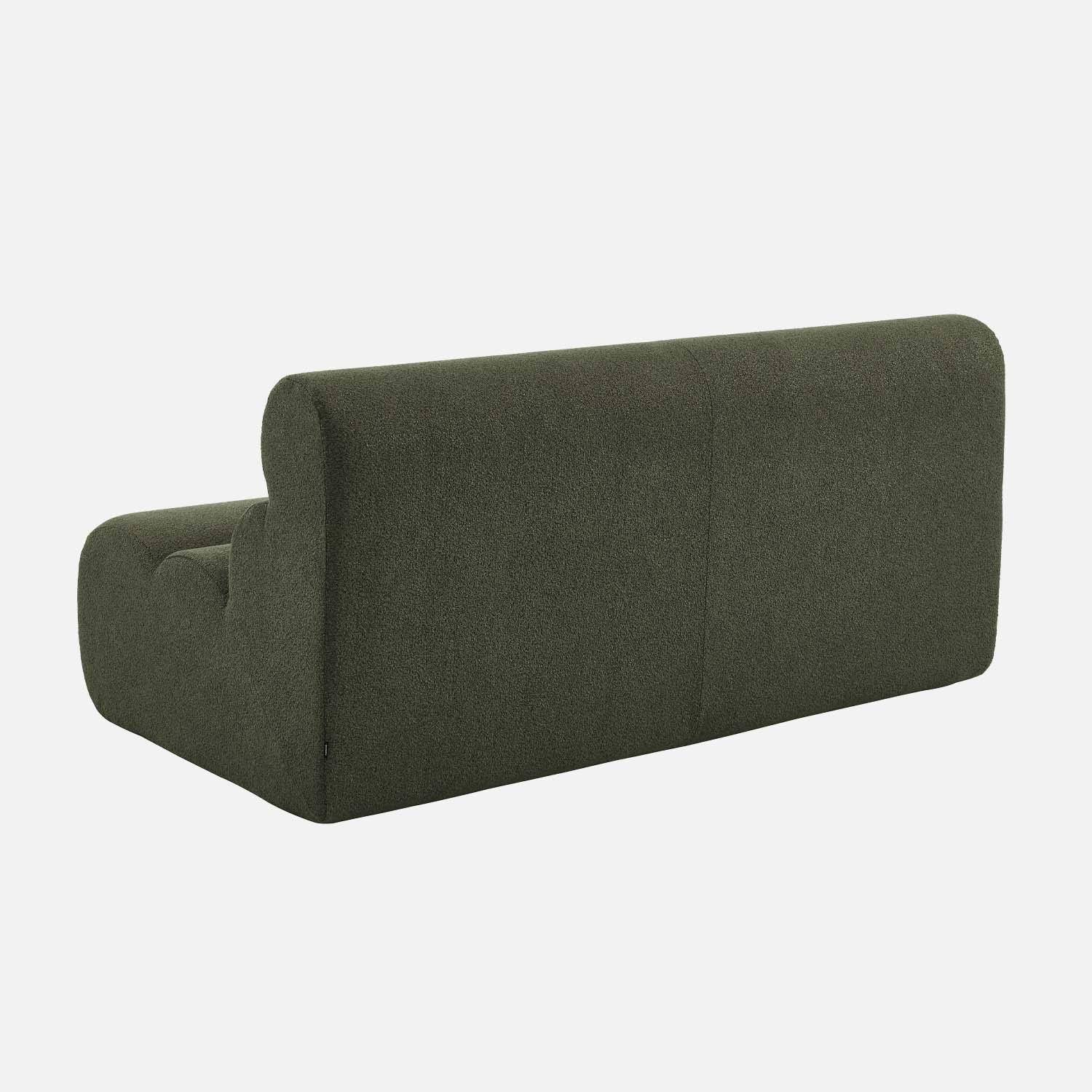 Chauffeuse bouclette texturée 2 places kaki - Nova Photo4