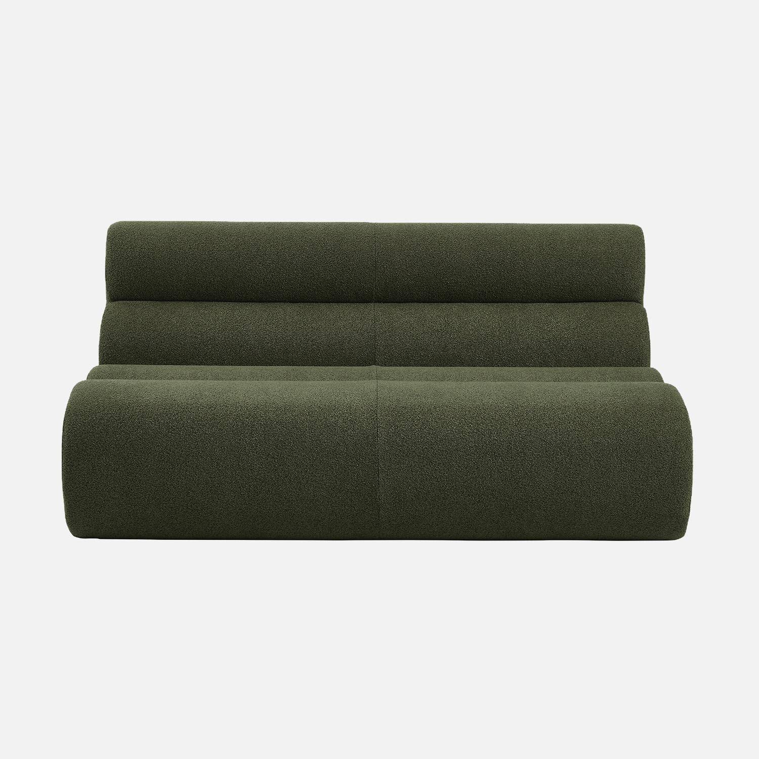 Chauffeuse bouclette texturée 2 places kaki - Nova,sweeek,Photo2