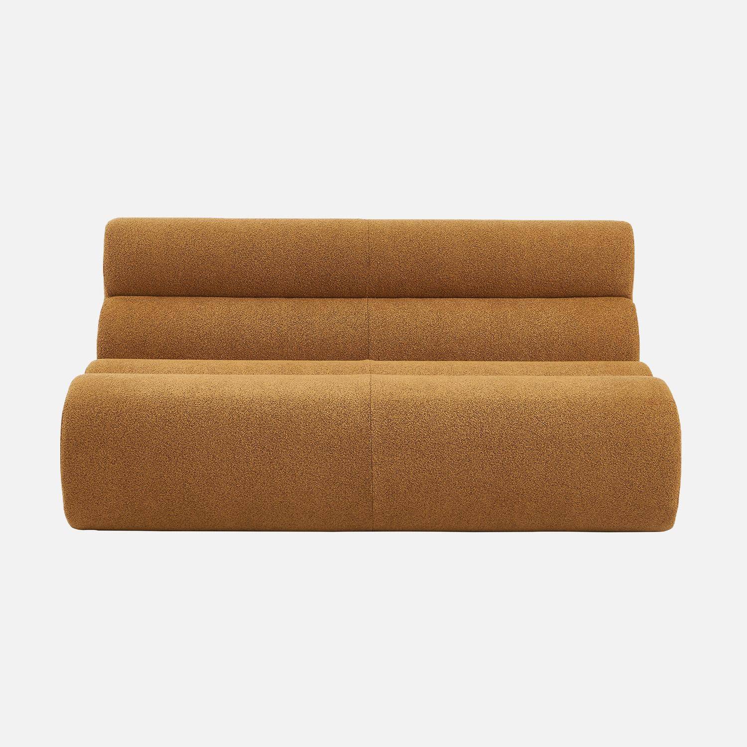 Chauffeuse bouclette texturée 2 places moutarde - Nova,sweeek,Photo2