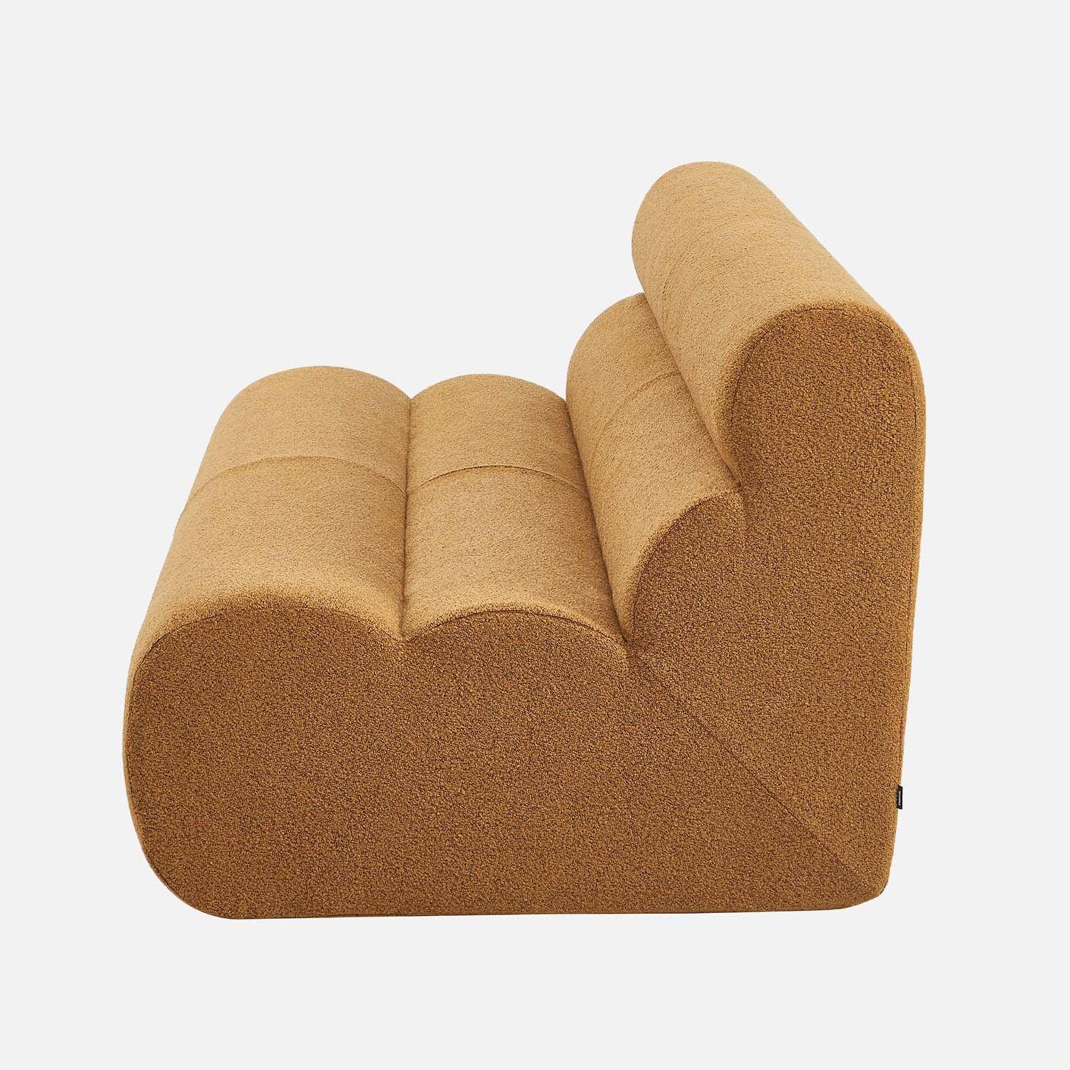 Chauffeuse bouclette texturée 2 places moutarde - Nova,sweeek,Photo3