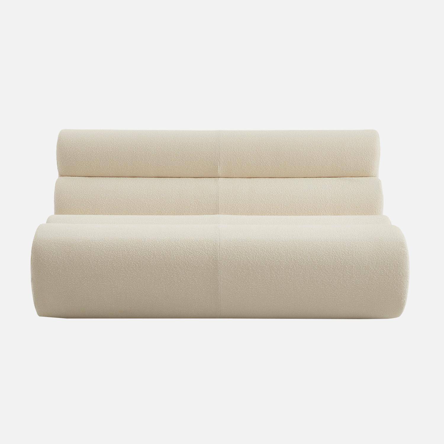 Chauffeuse bouclette texturée 2 places blanc - Nova Photo2