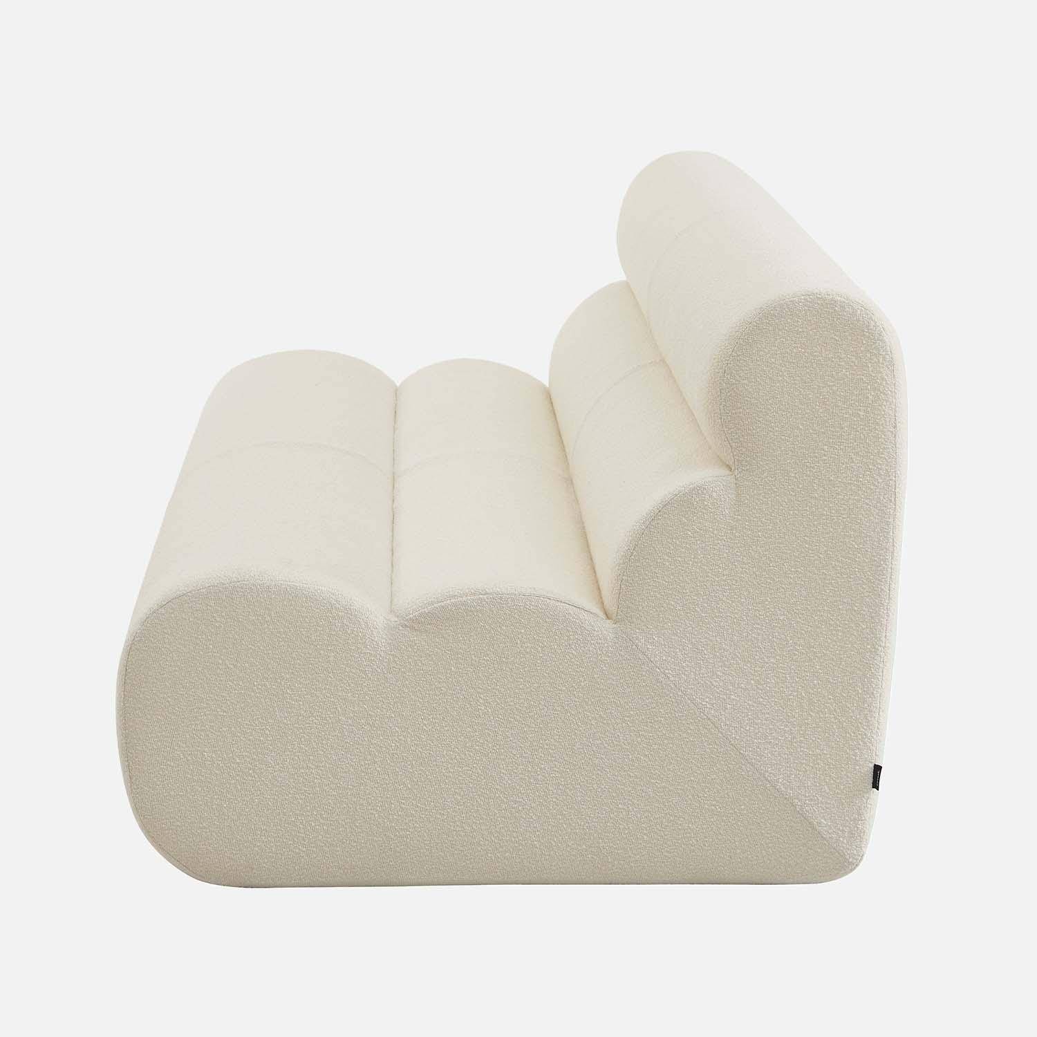 Chauffeuse bouclette texturée 2 places blanc - Nova,sweeek,Photo3