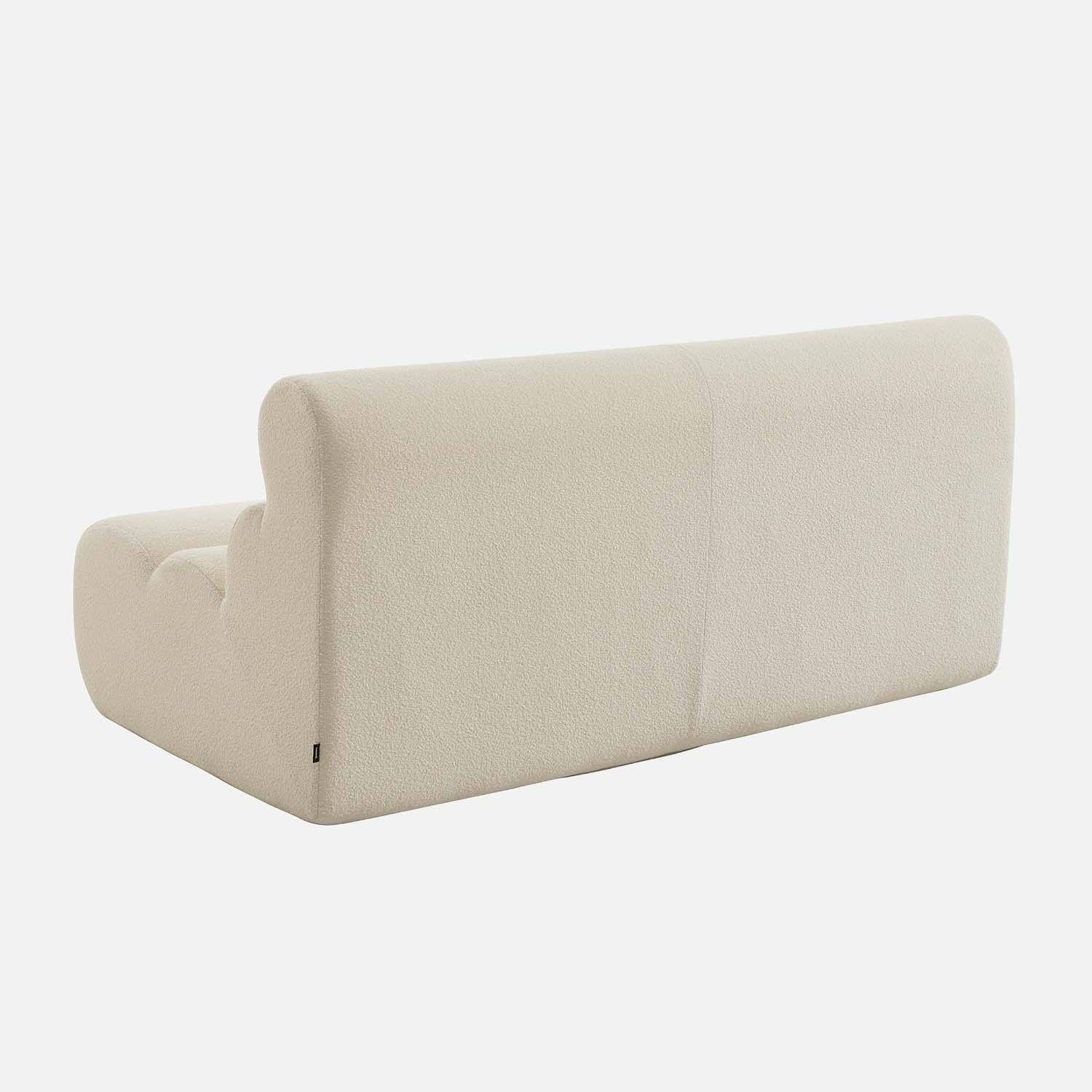 Chauffeuse bouclette texturée 2 places blanc - Nova,sweeek,Photo4