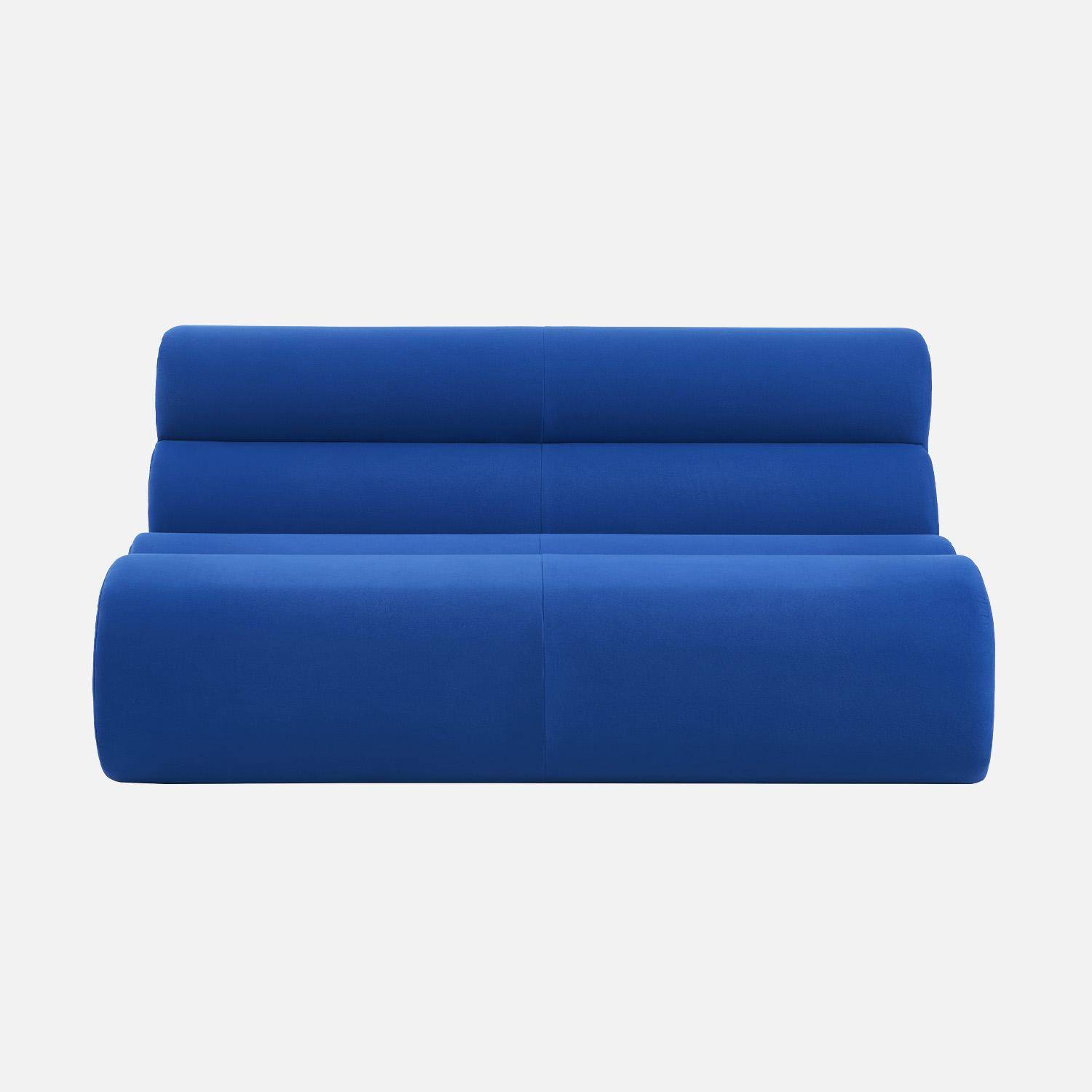 Chauffeuse tissu 2 places bleu électrique - Nova Photo2