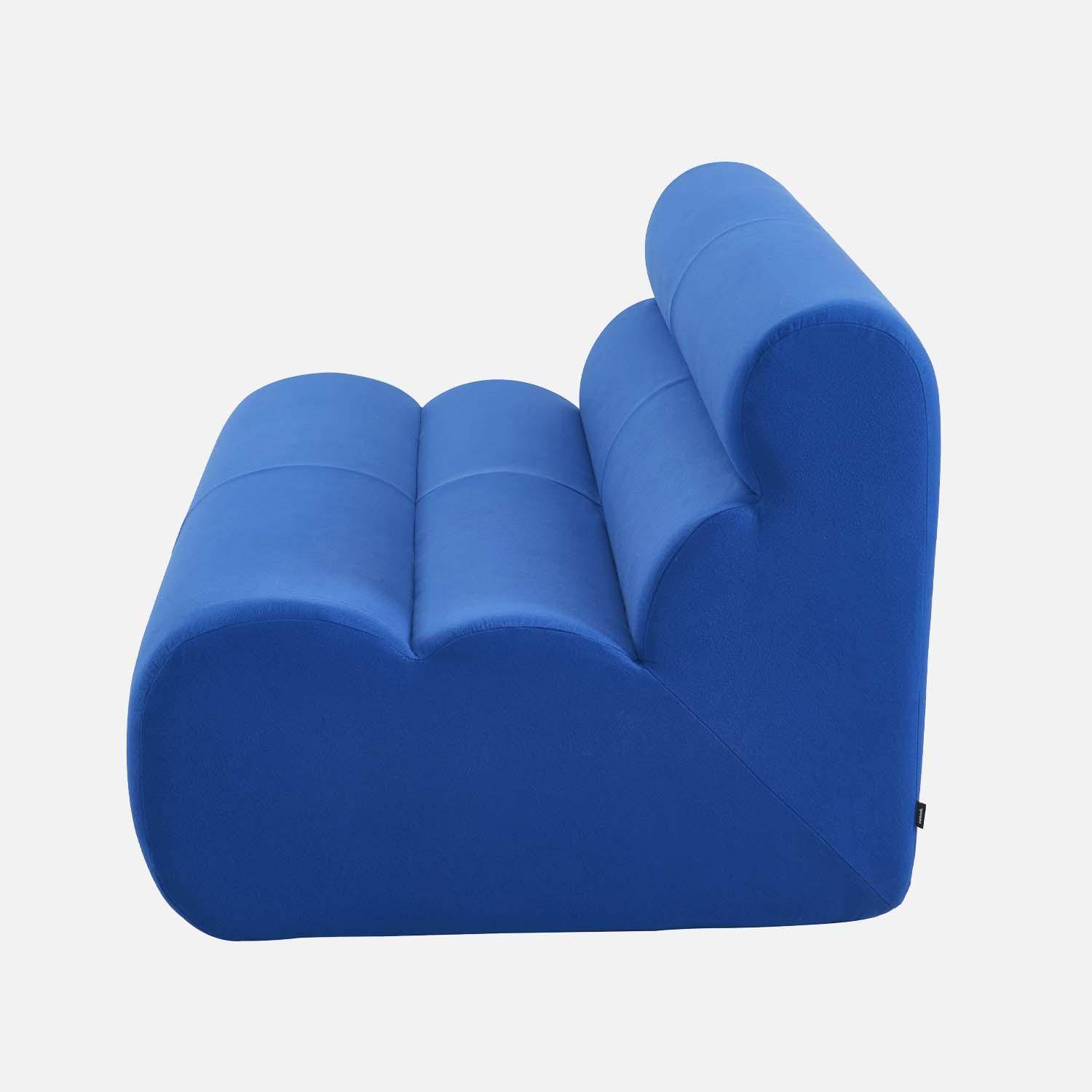 Chauffeuse tissu 2 places bleu électrique - Nova Photo3