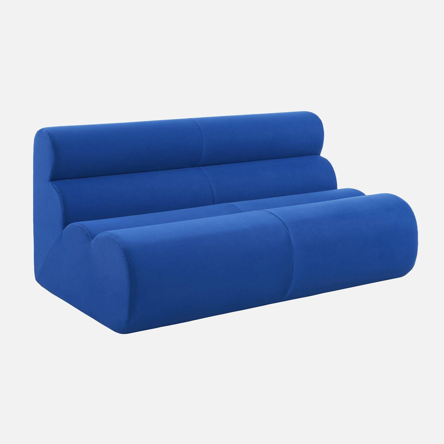 Chauffeuse tissu 2 places bleu électrique - Nova Photo1