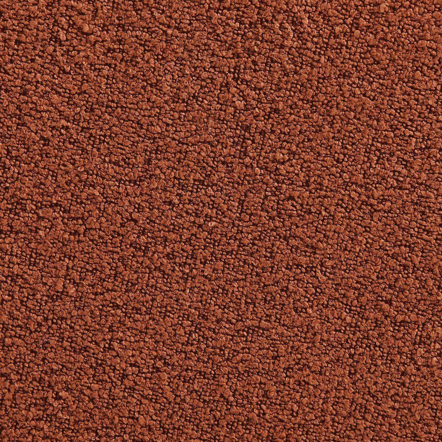 Pouf, repose-pieds pour chauffeuse Nova bouclette texturée terracotta - Nova Photo3