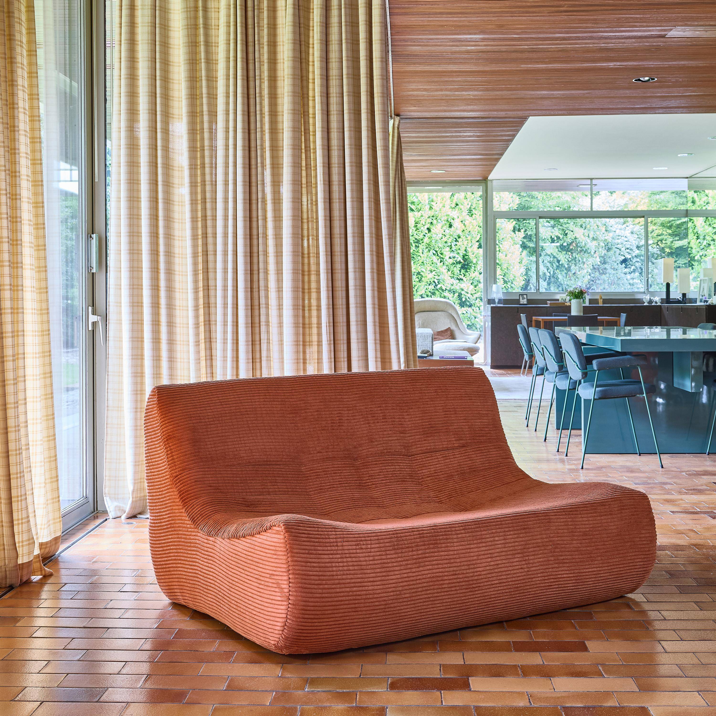 Sillón de pana gruesa, 2 plazas Terracota - 137x105x72 cm Photo2