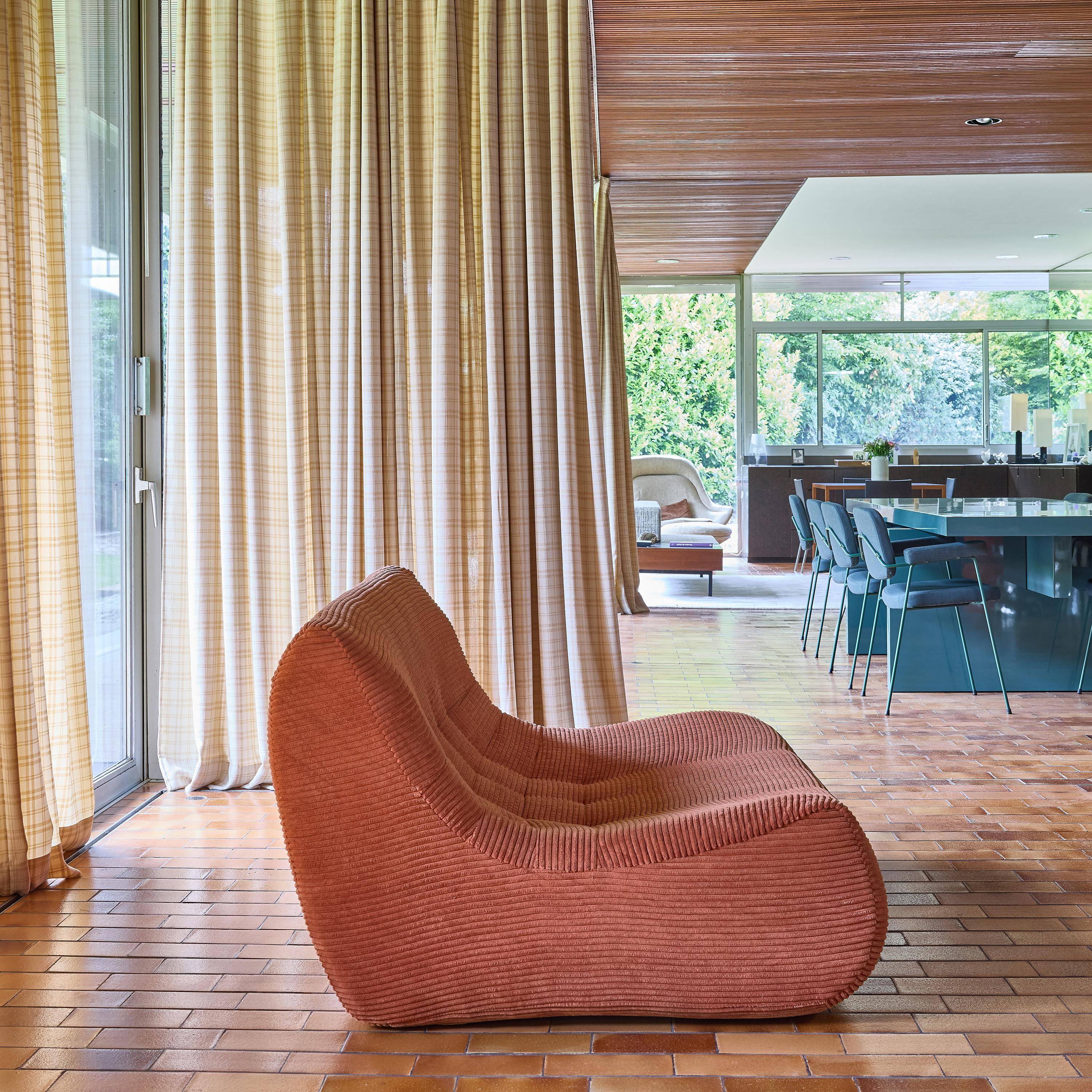 Sillón de pana gruesa, 2 plazas Terracota - 137x105x72 cm,sweeek,Photo3