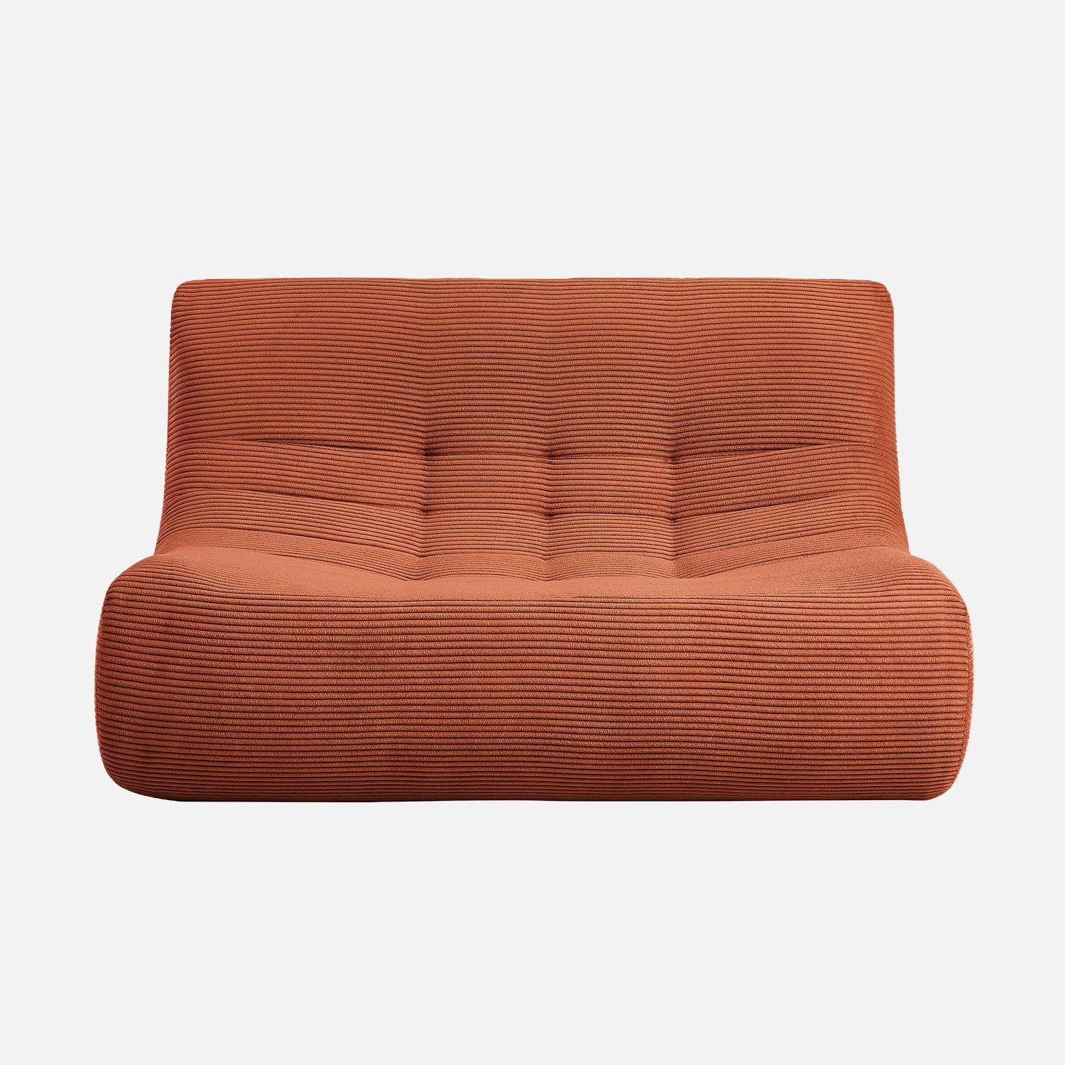 Poltrona in velluto a coste 2 posti Terracotta - 137x105x72 cm,sweeek,Photo4