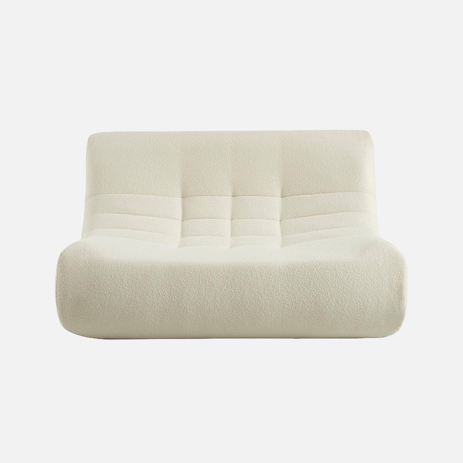 Chauffeuse bouclette texturée 2 places blanc - Sokol Photo2