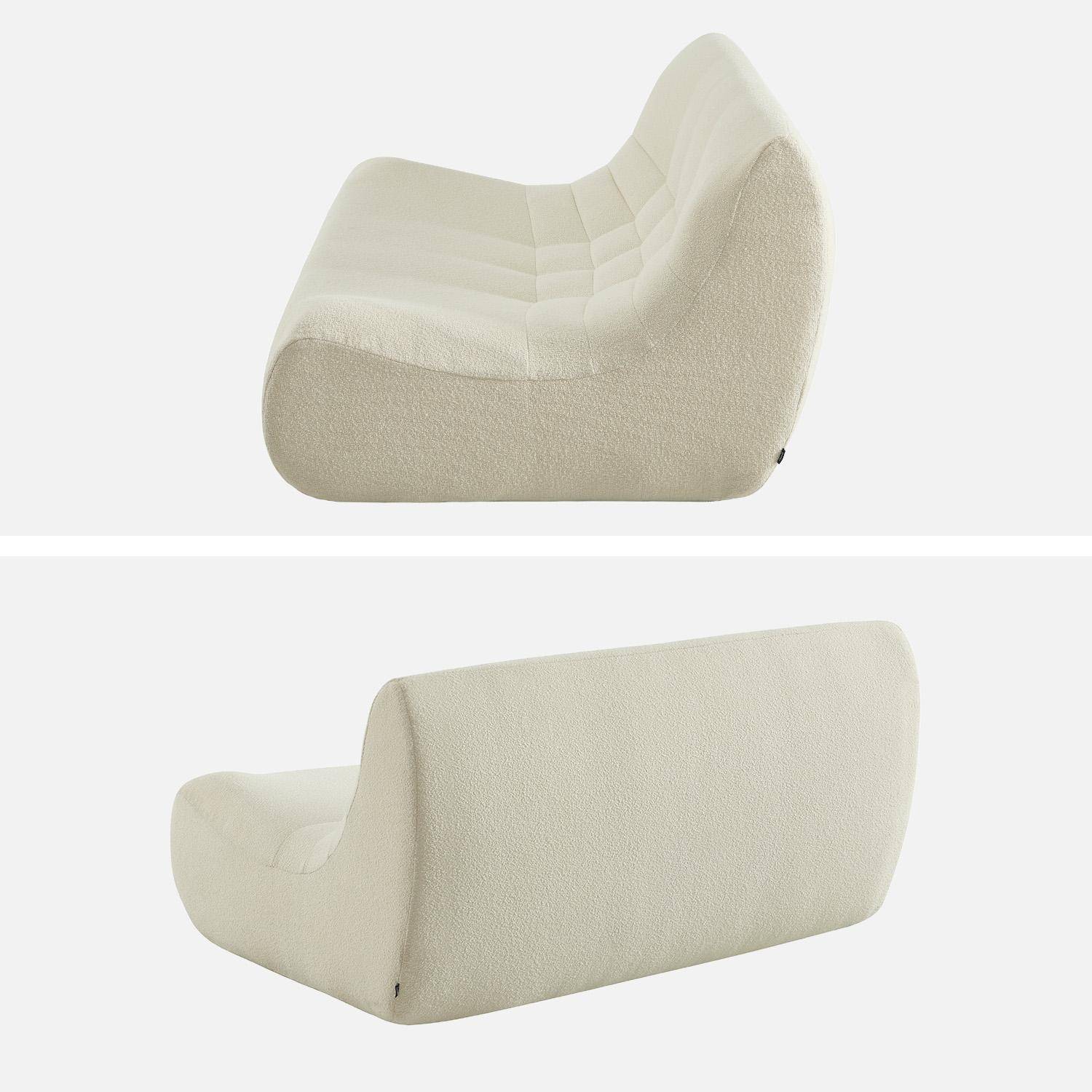 Sofá modular em tecido bouclé, 2 lugares Branco - 137x105x72 cm,sweeek,Photo4