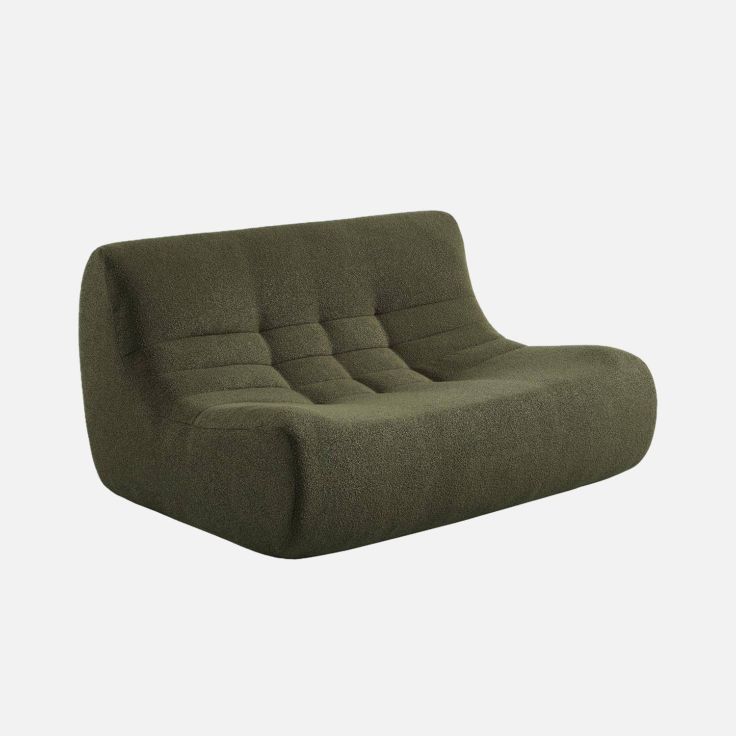 Chauffeuse bouclette texturée 2 places kaki - Sokol,sweeek,Photo1