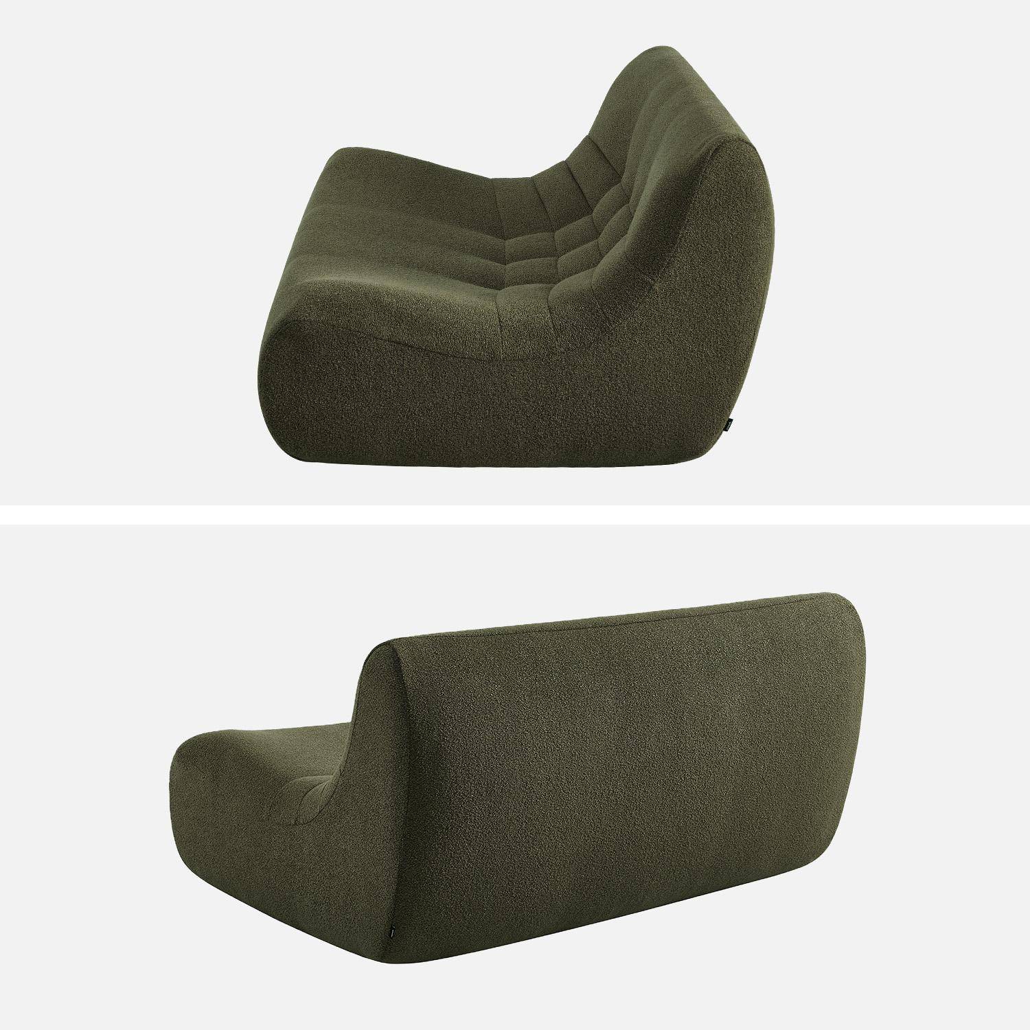 Chauffeuse bouclette texturée 2 places kaki - Sokol,sweeek,Photo3