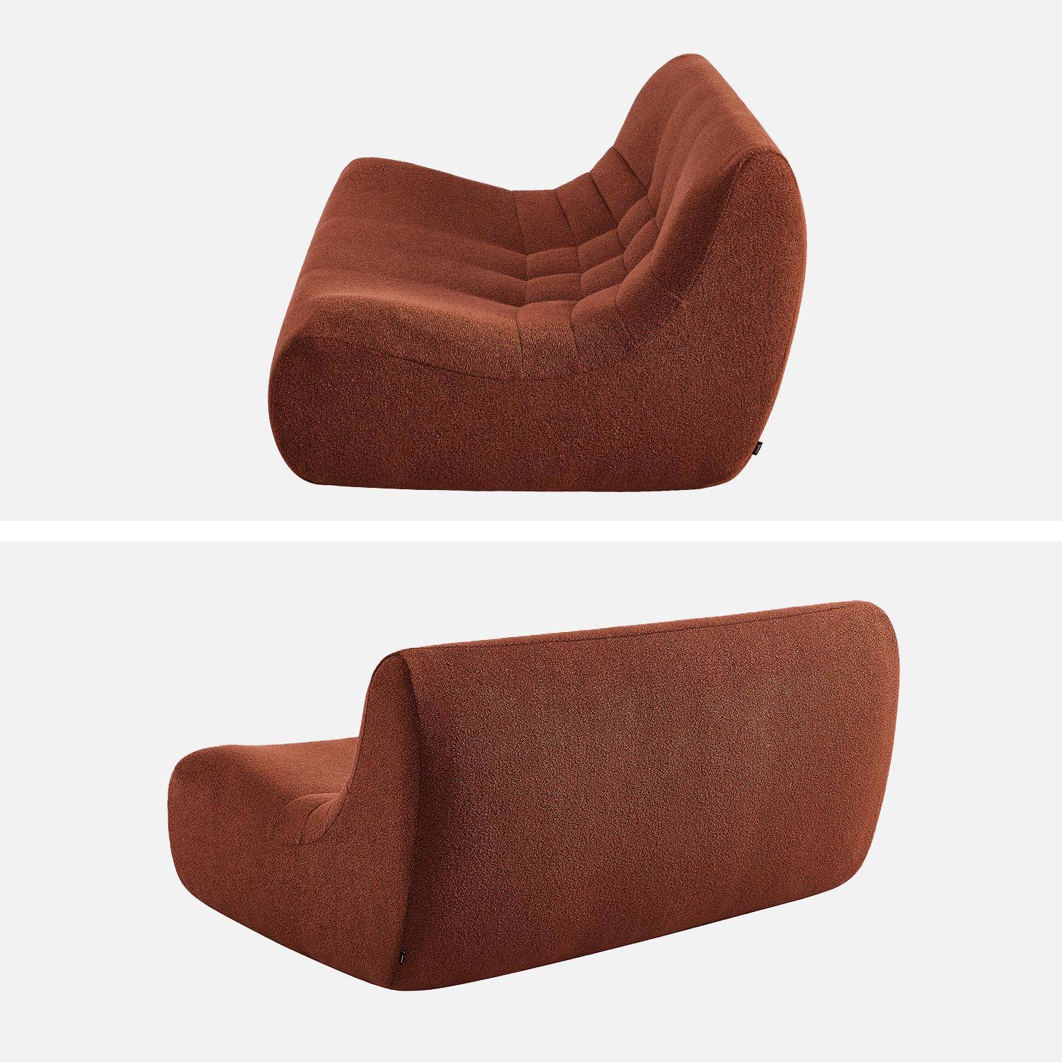 Chauffeuse bouclette texturée 2 places terracotta - Sokol,sweeek,Photo3