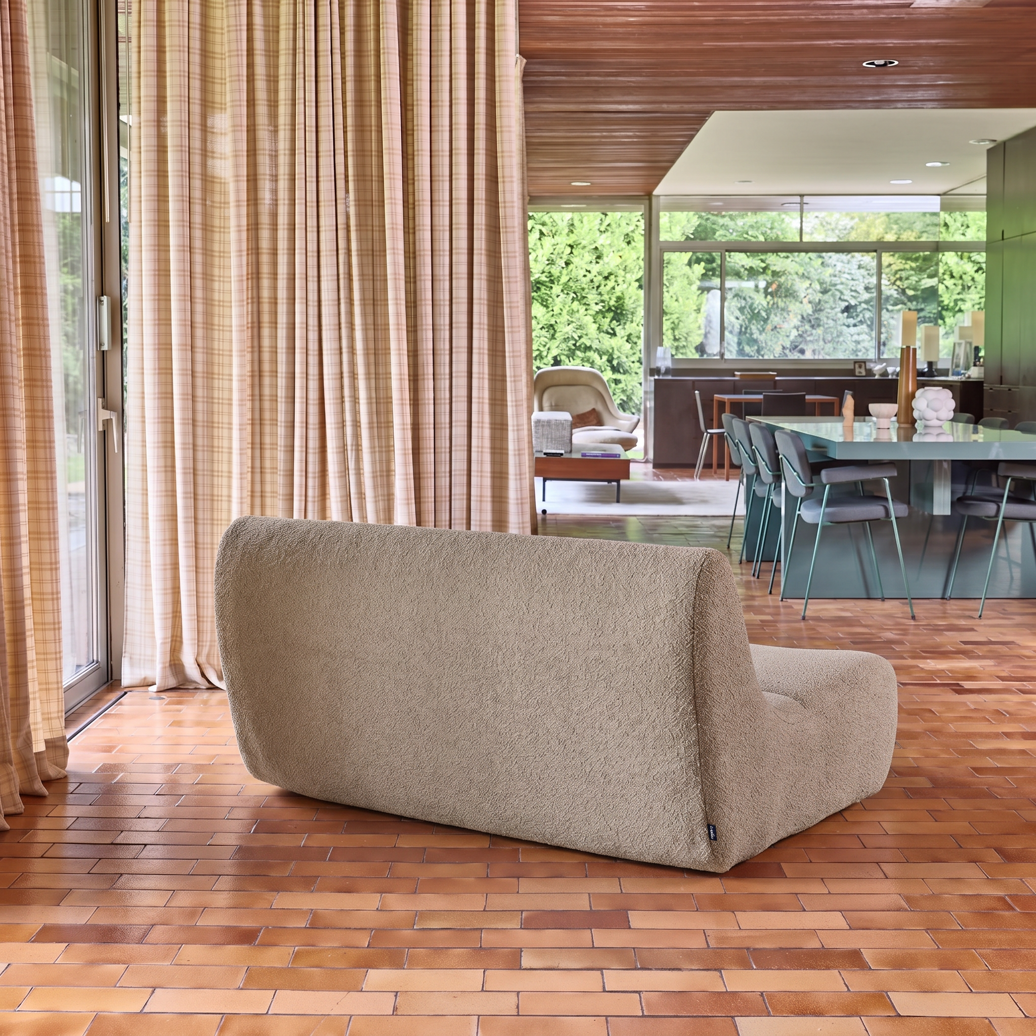 Sillón borreguito texturizada, 2 plazas Beige - 137x105x72 cm Photo4