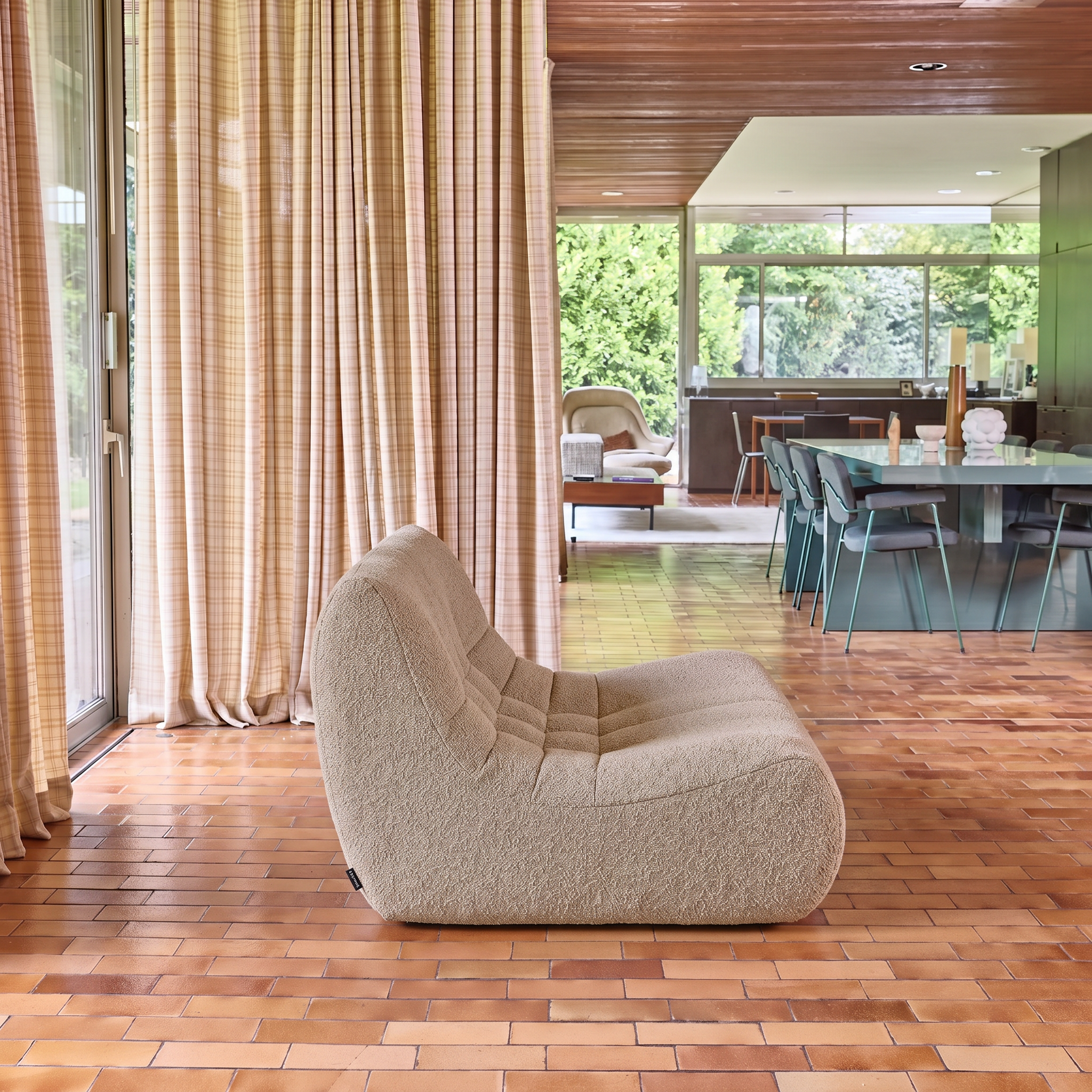 Sillón borreguito texturizada, 2 plazas Beige - 137x105x72 cm Photo3