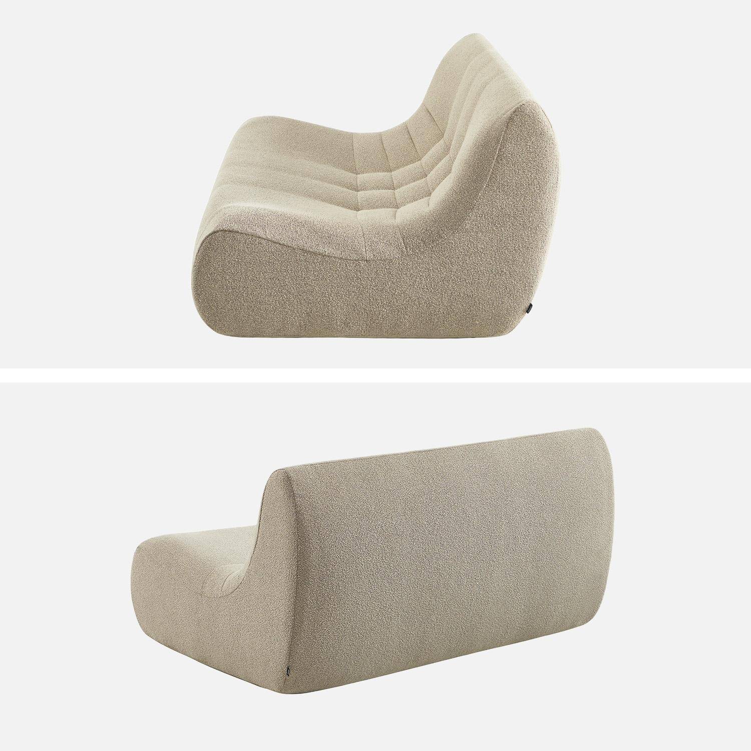 Chauffeuse bouclette texturée 2 places beige - Sokol Photo3