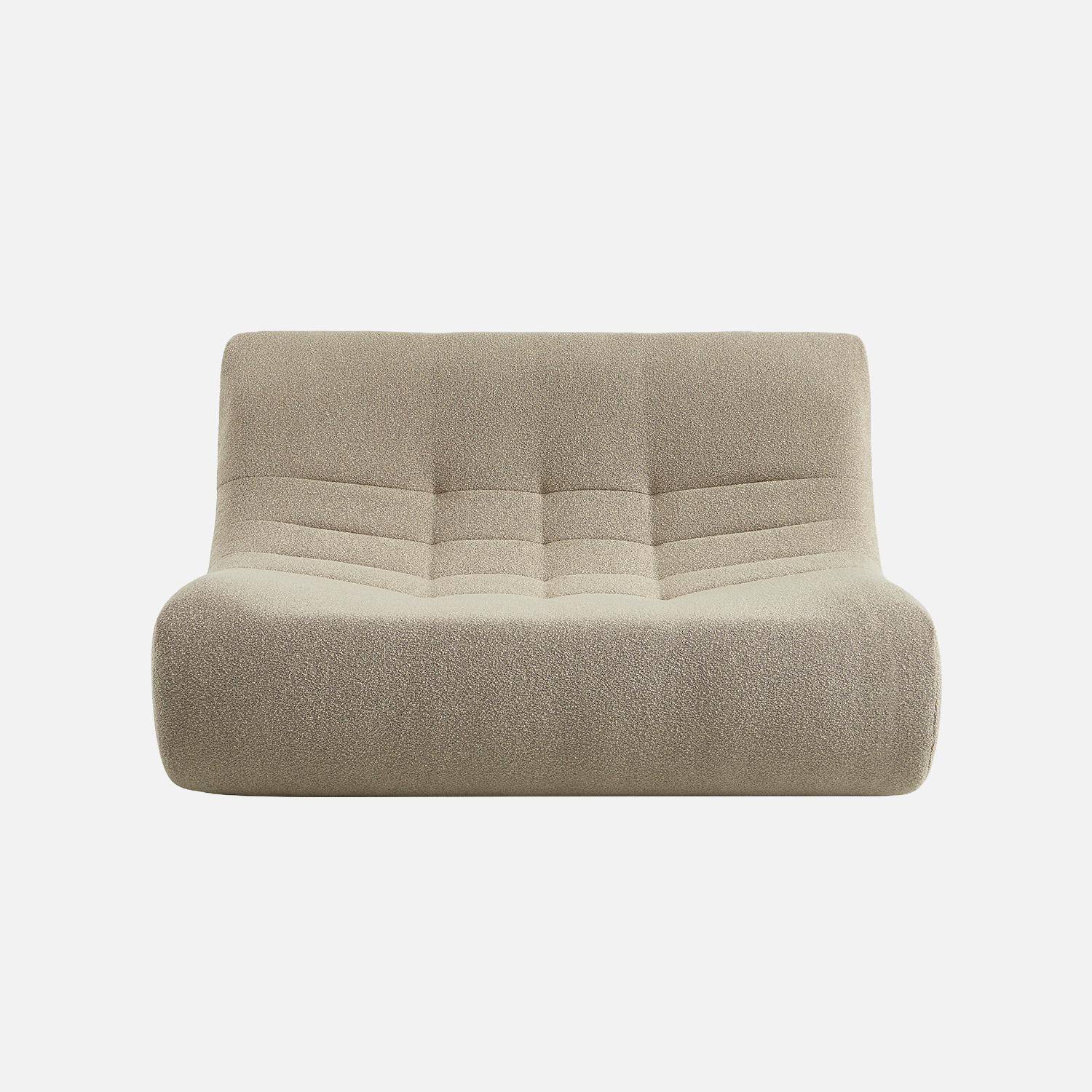 Chauffeuse bouclette texturée 2 places beige - Sokol,sweeek,Photo2