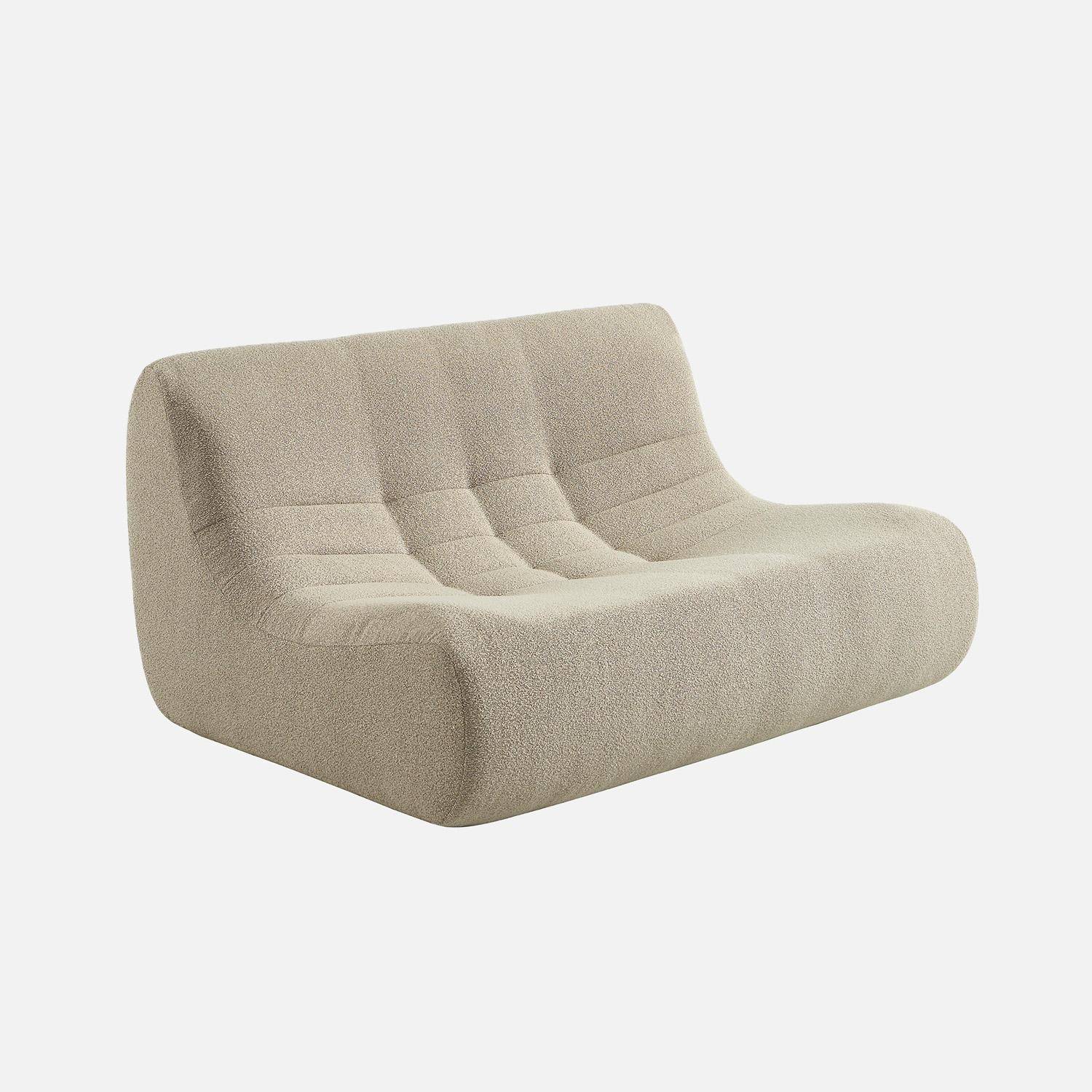 Chauffeuse bouclette texturée 2 places beige - Sokol,sweeek,Photo1