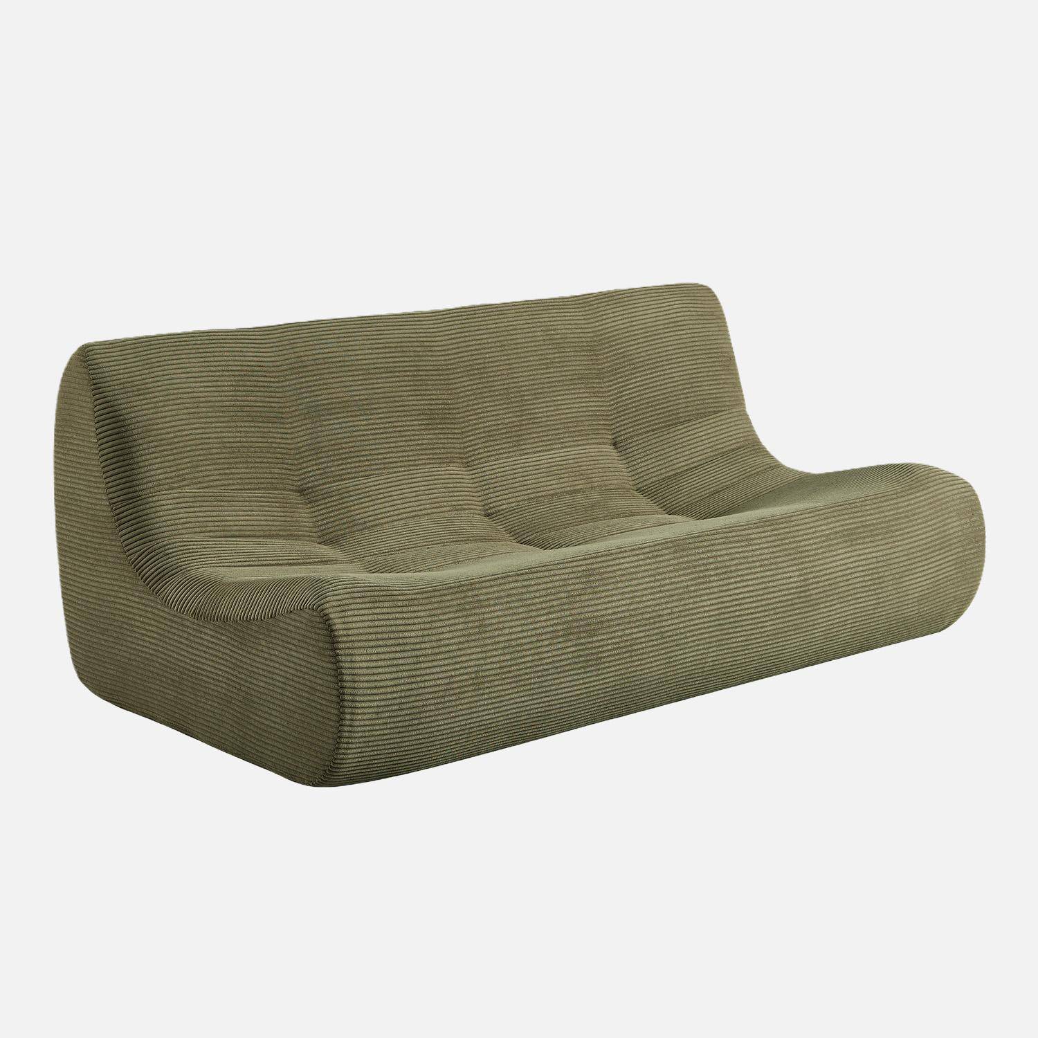 Ribfluwele loungestoel met 3 zitplaatsen kaki - Sokol,sweeek,Photo9