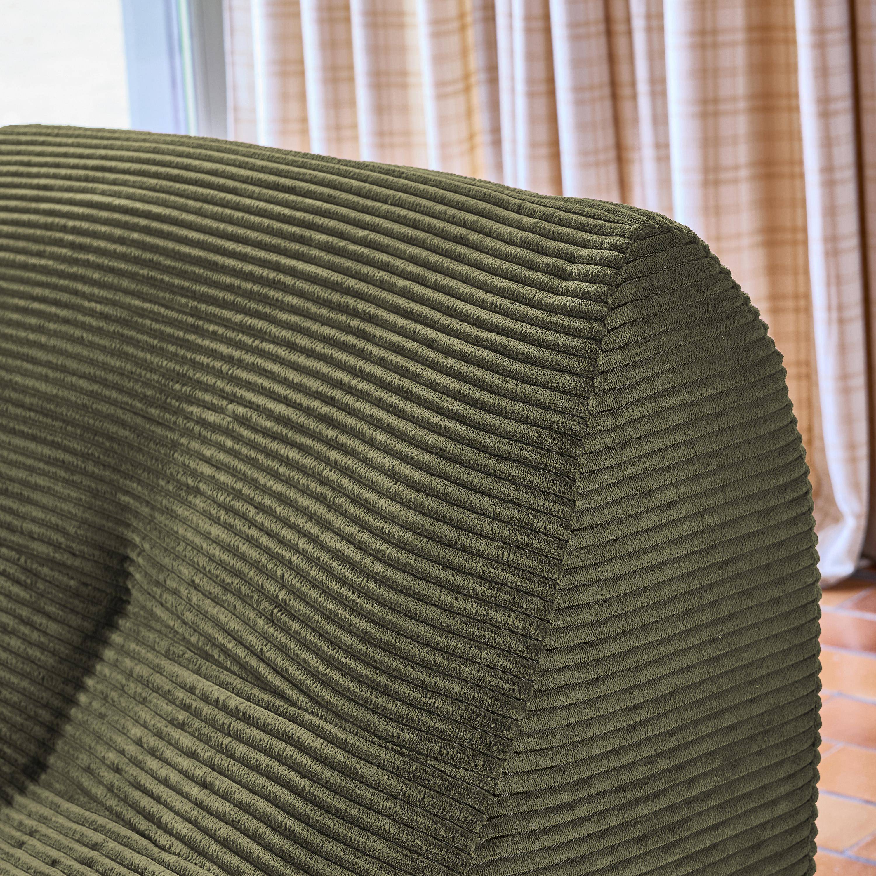 Ribfluwele loungestoel met 3 zitplaatsen kaki - Sokol Photo6