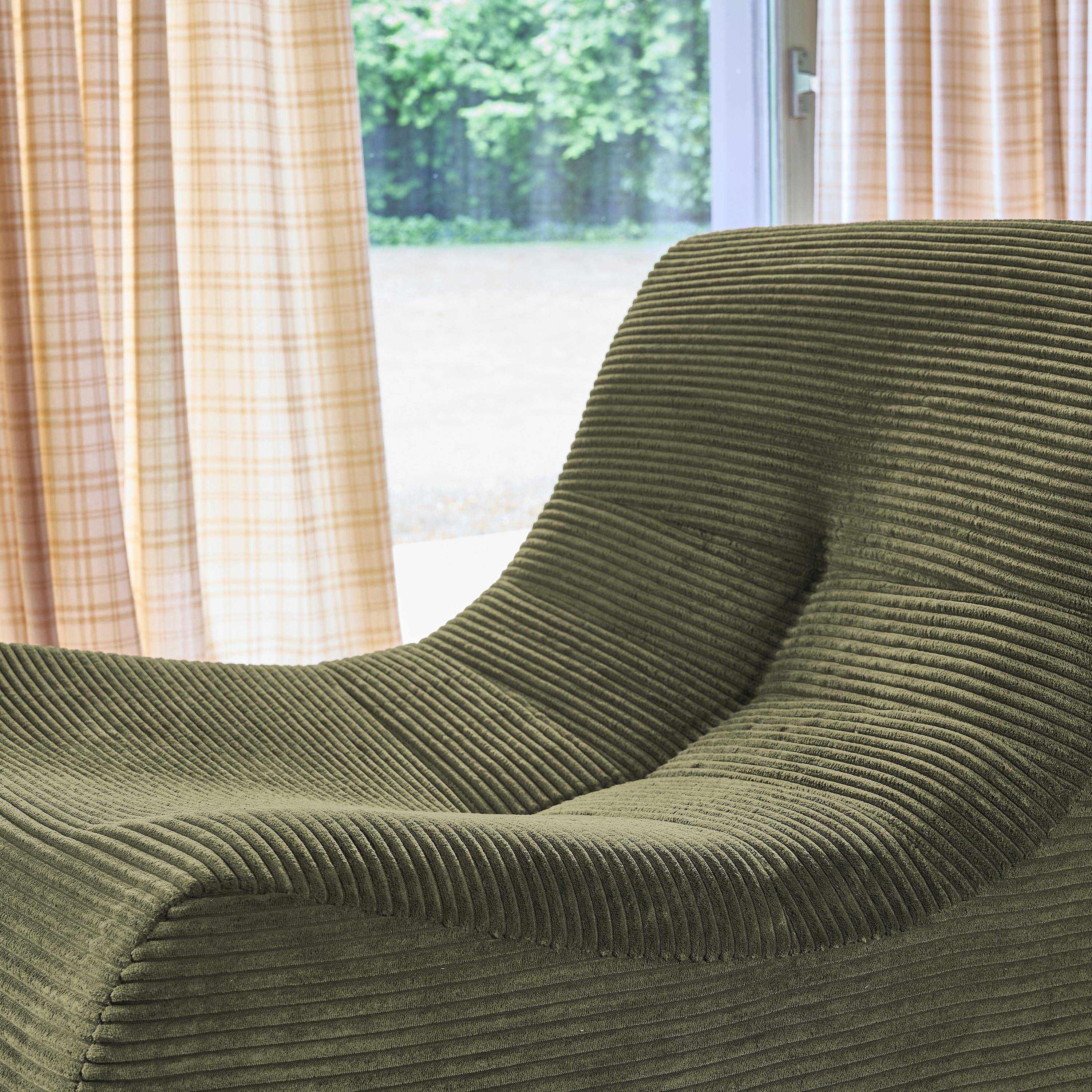 Ribfluwele loungestoel met 3 zitplaatsen kaki - Sokol Photo7