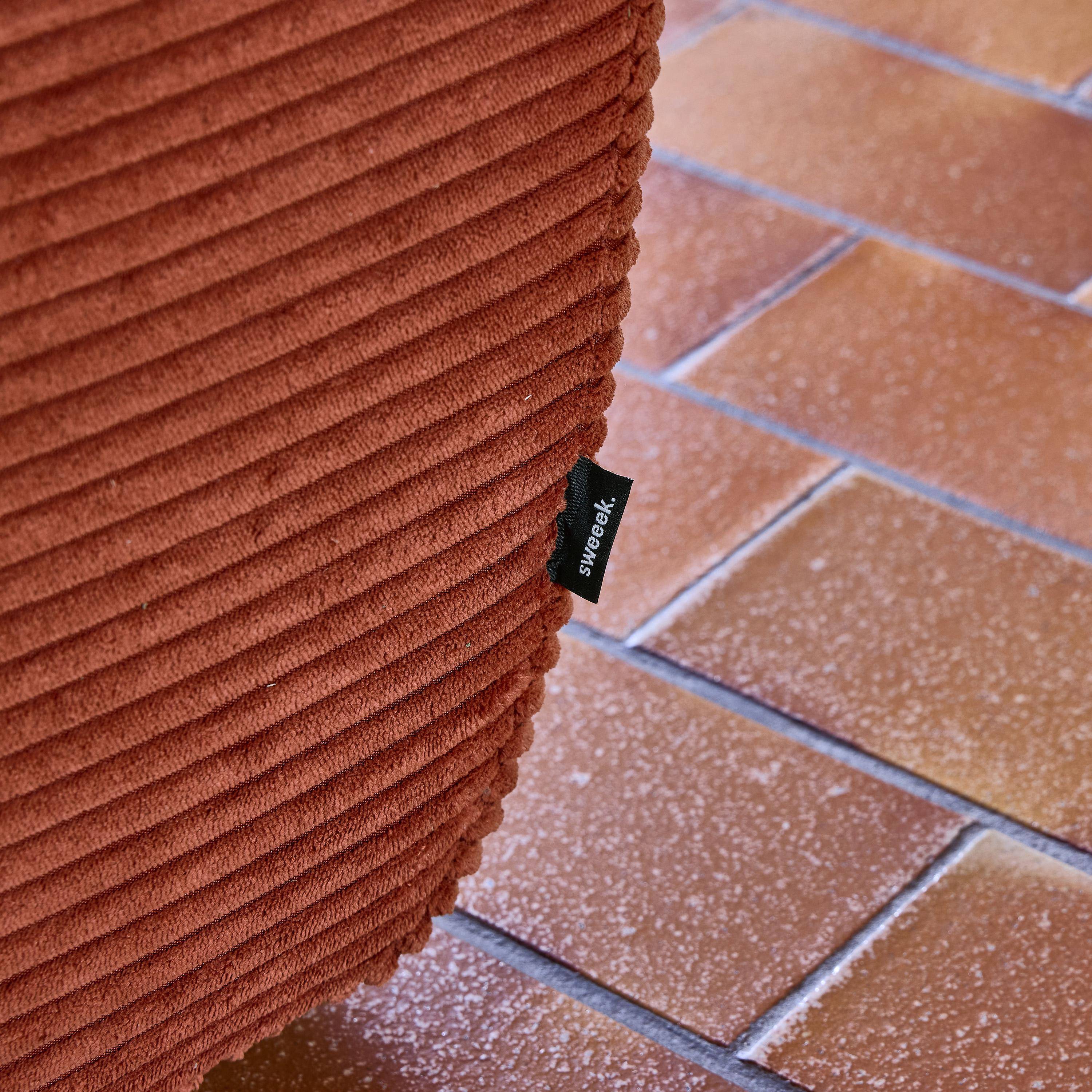 Sofá modular em veludo canelado, 3 lugares Terracota - 182x105x72 cm Photo8