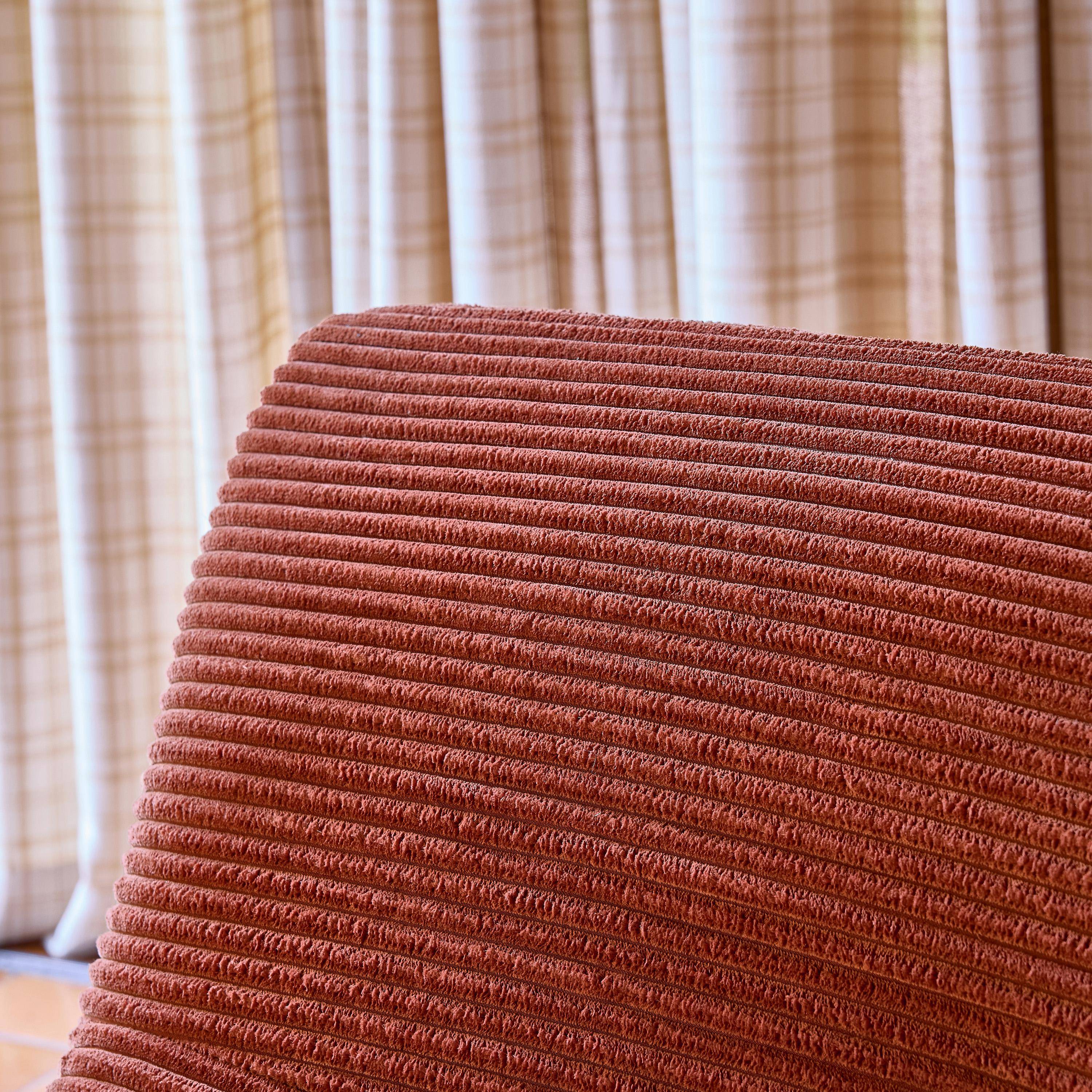 Sofá modular em veludo canelado, 3 lugares Terracota - 182x105x72 cm,sweeek,Photo5