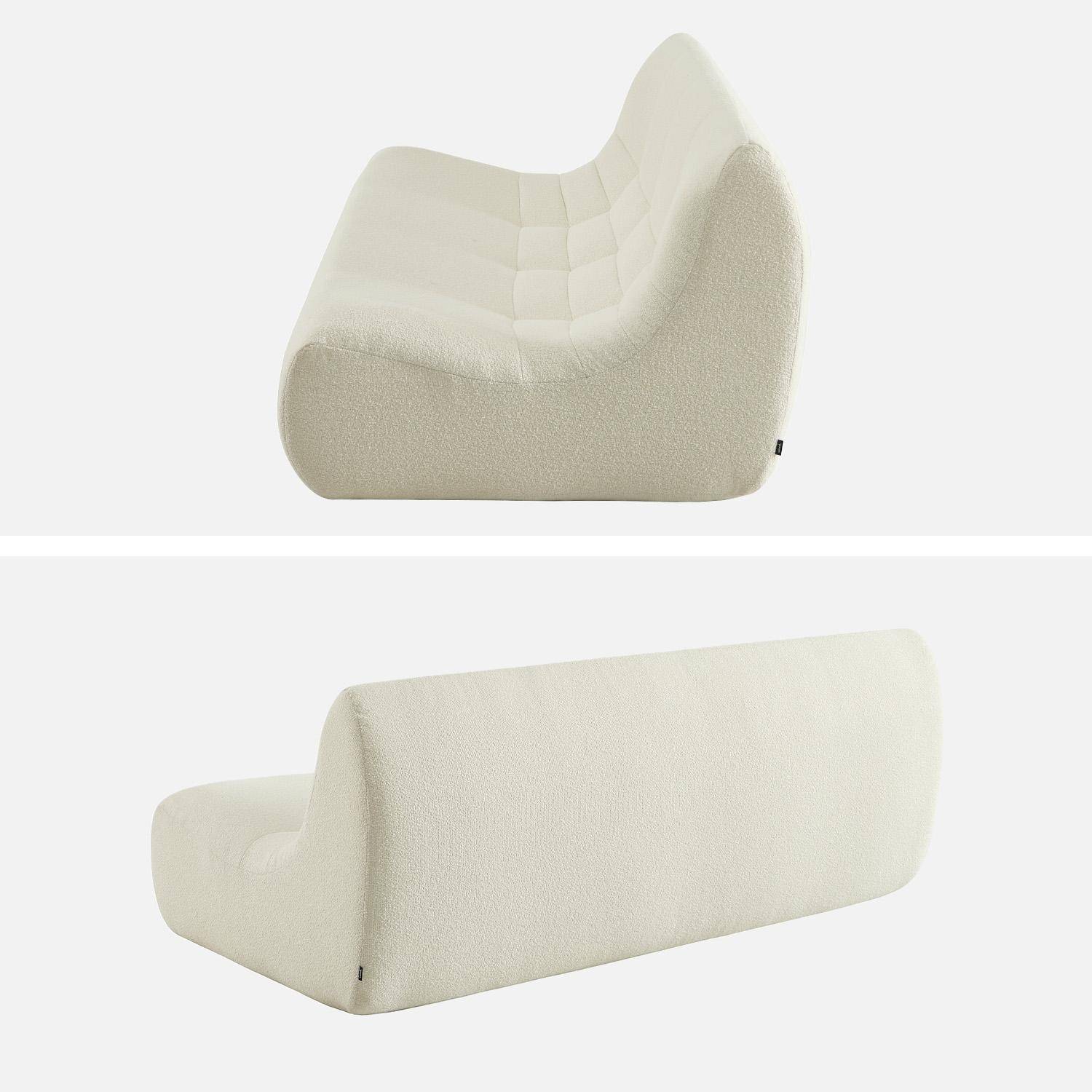 Chauffeuse bouclette texturée 3 places blanc - Sokol Photo3