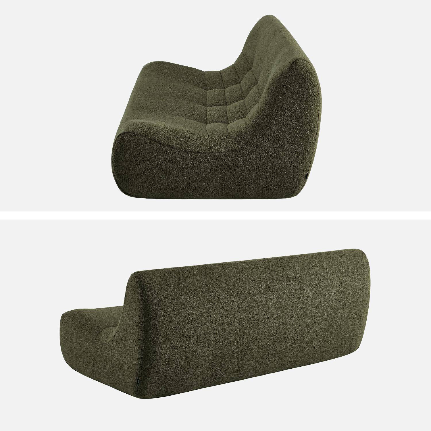 Chauffeuse bouclette texturée 3 places kaki - Sokol Photo3