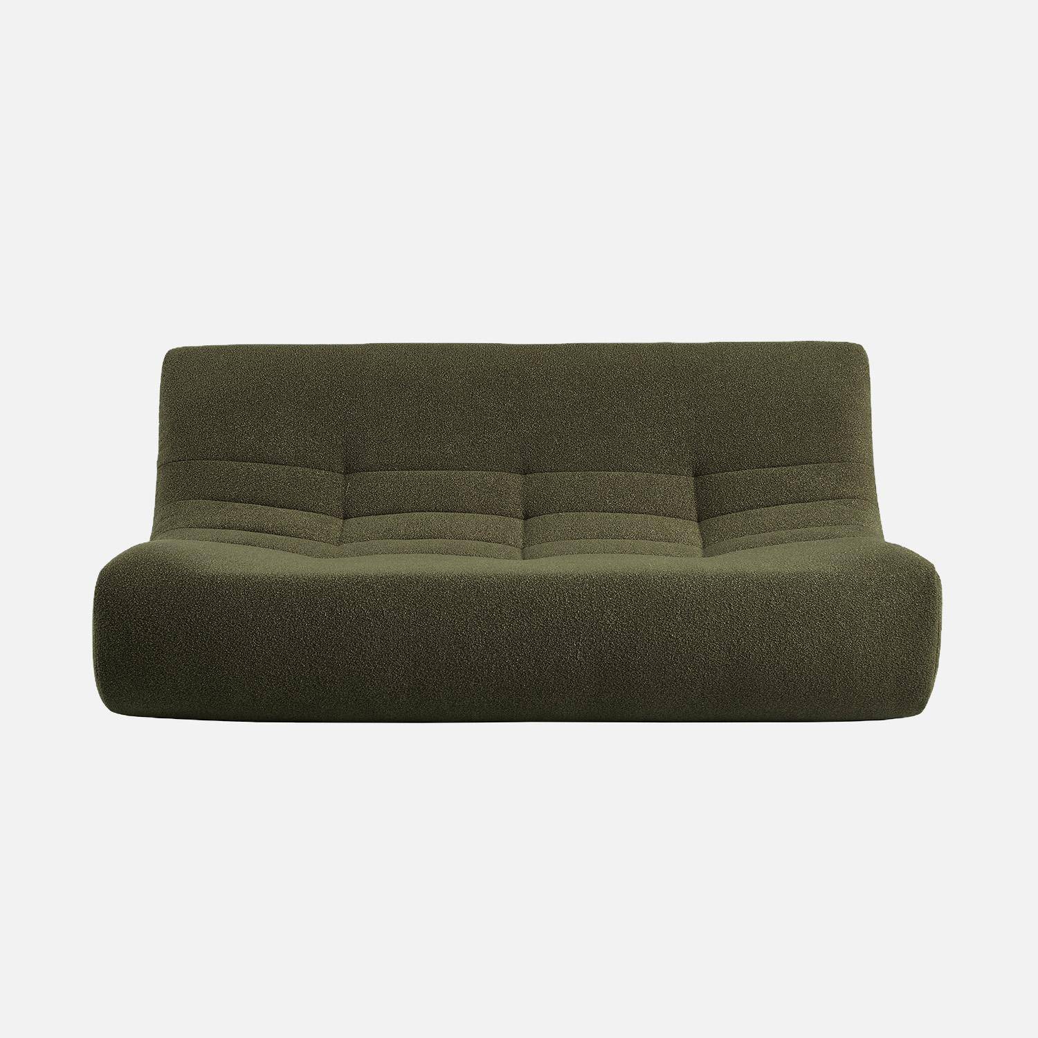 Chauffeuse bouclette texturée 3 places kaki - Sokol Photo2