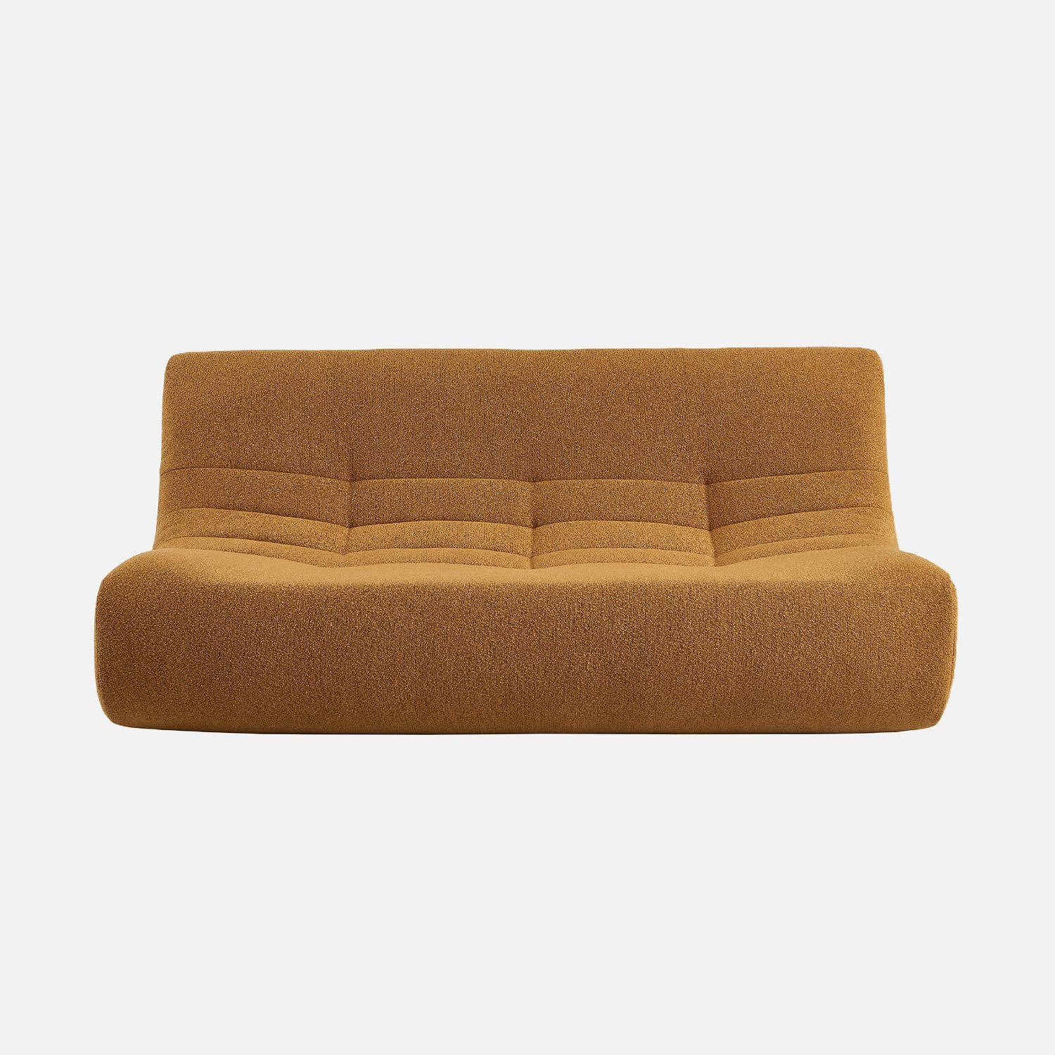 Chauffeuse bouclette texturée 3 places moutarde - Sokol,sweeek,Photo2