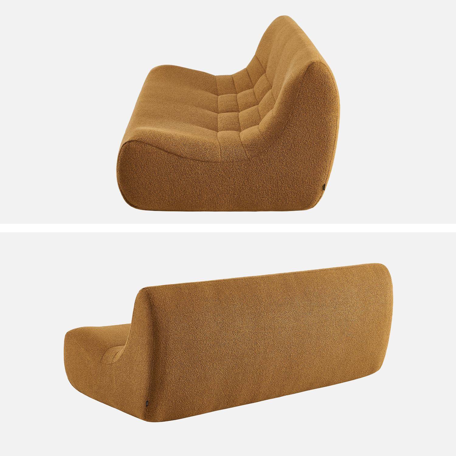 Chauffeuse bouclette texturée 3 places moutarde - Sokol,sweeek,Photo3