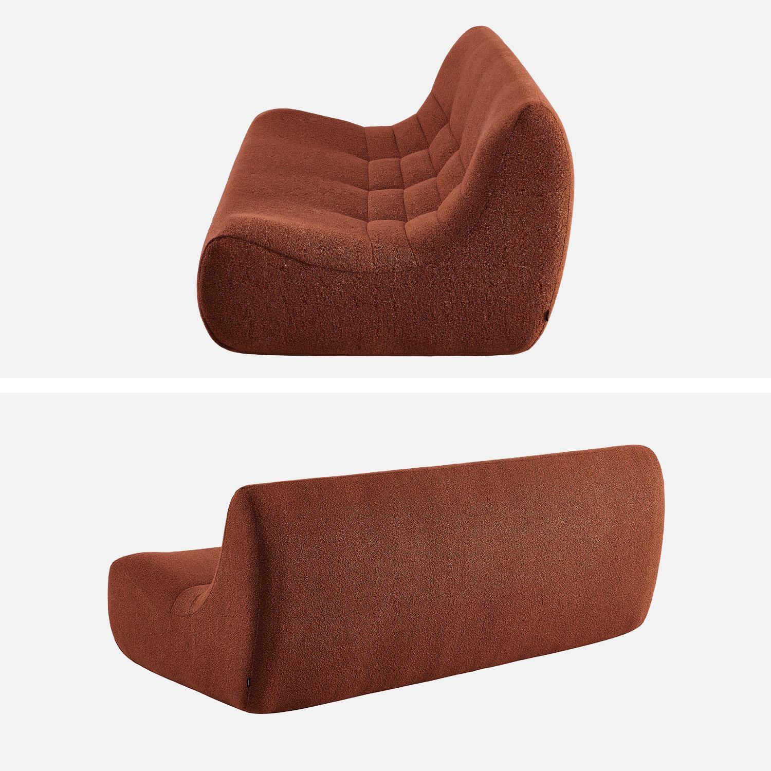 Chauffeuse bouclette texturée 3 places terracotta - Sokol,sweeek,Photo3