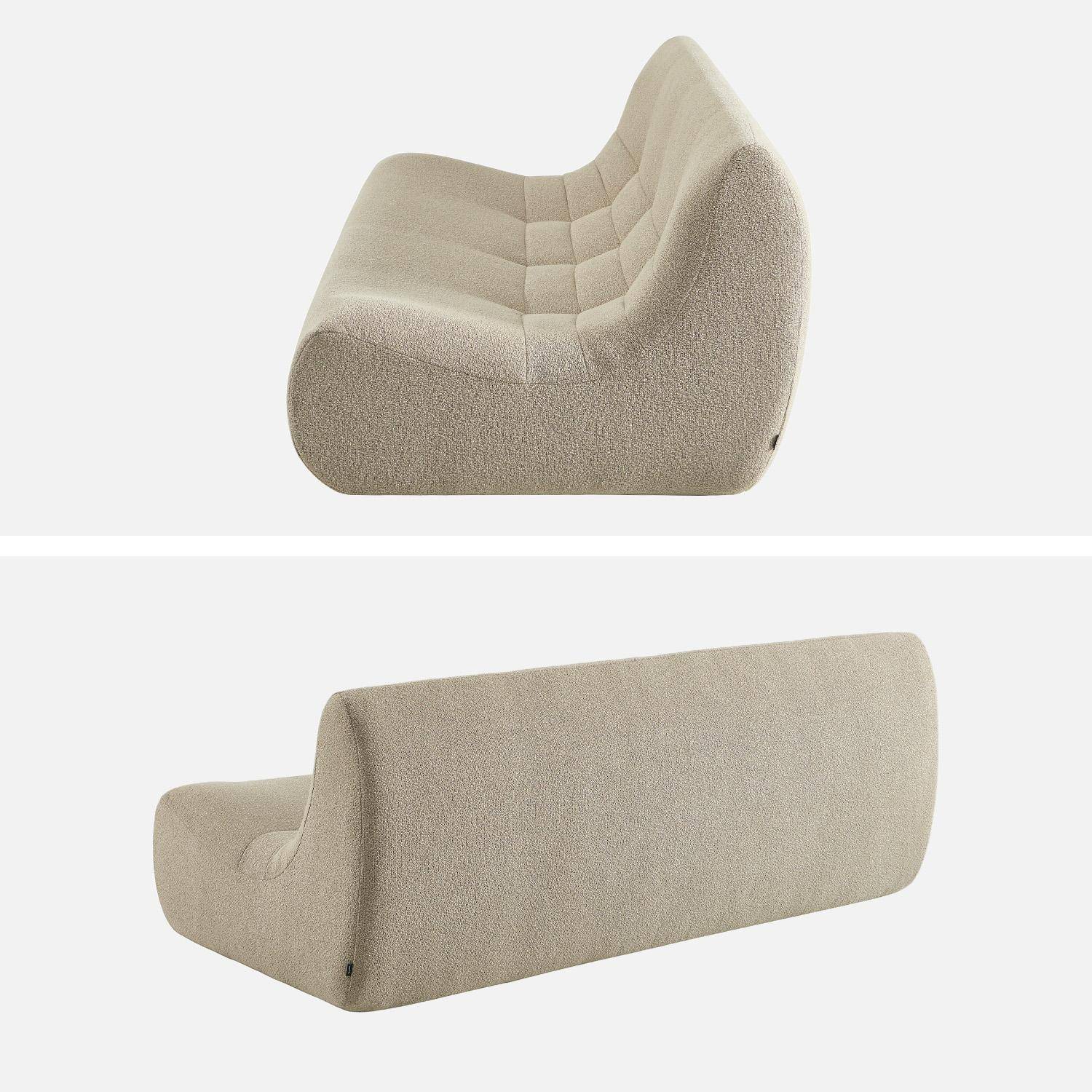 Chauffeuse bouclette texturée 3 places beige - Sokol Photo3