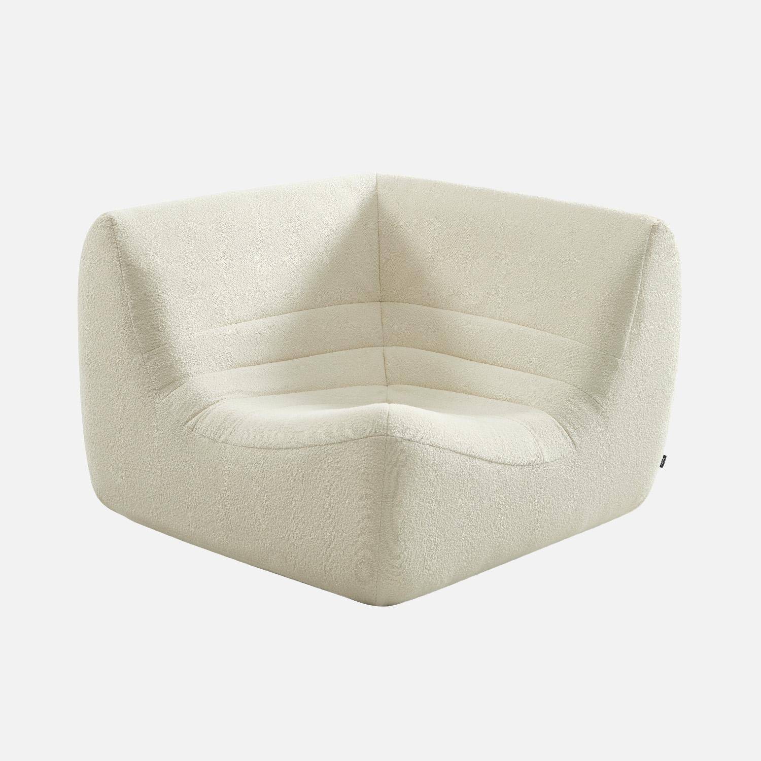 Chauffeuse d'angle bouclette texturée 1 place blanc - Sokol,sweeek,Photo2