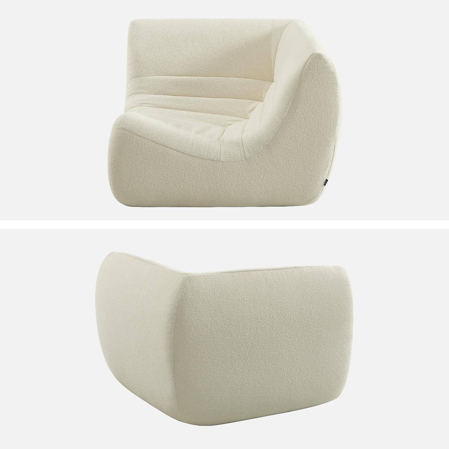 Chauffeuse d'angle bouclette texturée 1 place blanc - Sokol,sweeek,Photo3