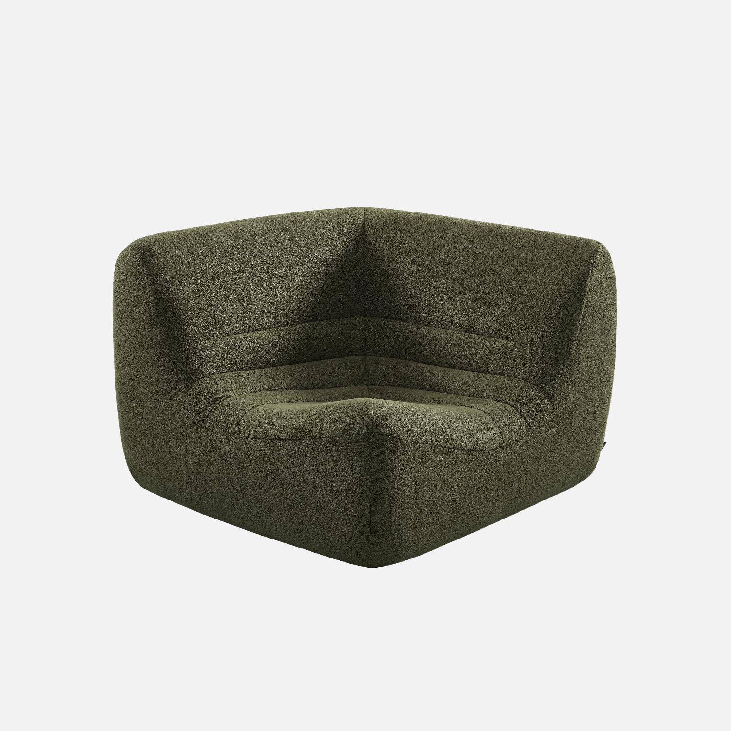 Chauffeuse d'angle bouclette texturée 1 place kaki - Sokol,sweeek,Photo2