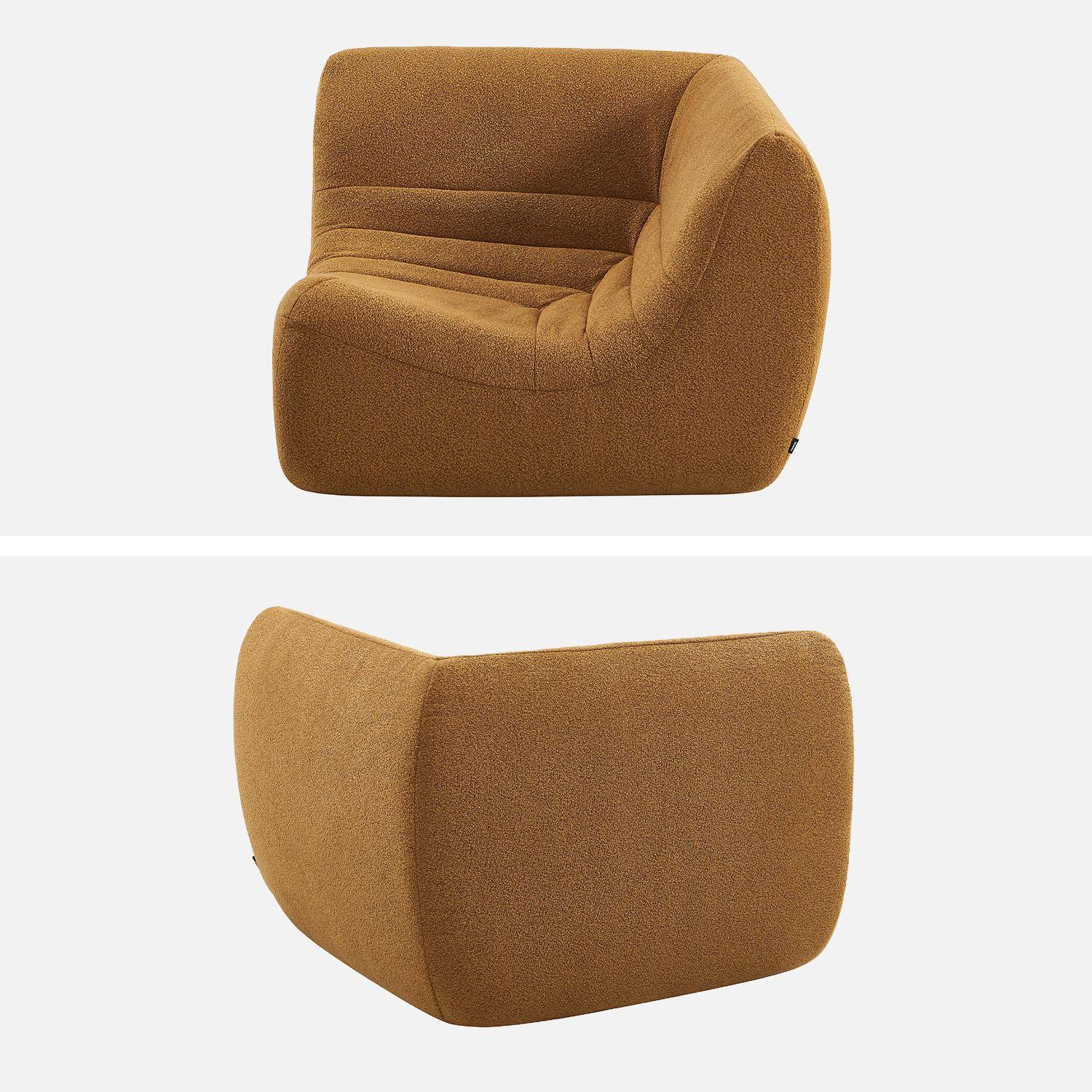 Chauffeuse d'angle bouclette texturée 1 place moutarde - Sokol,sweeek,Photo3