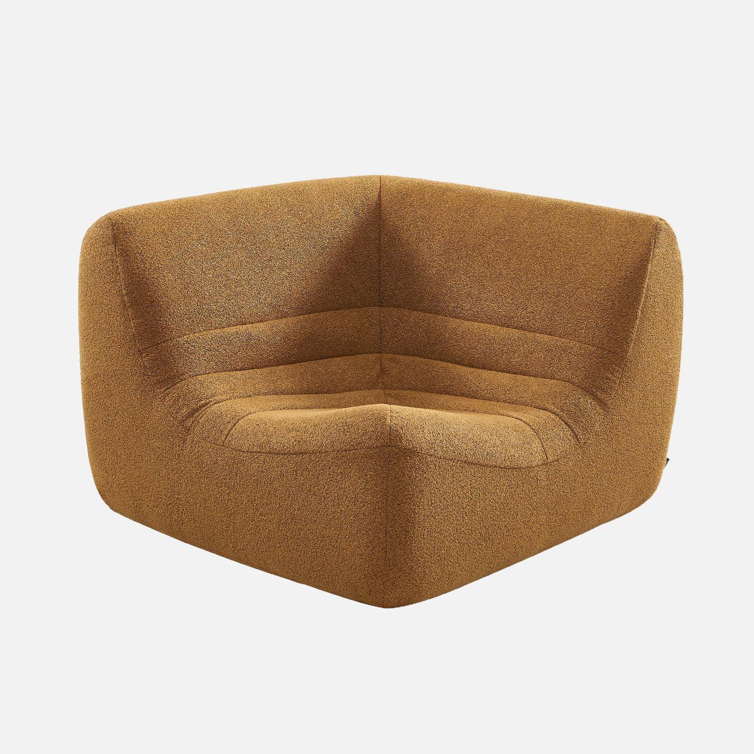 Chauffeuse d'angle bouclette texturée 1 place moutarde - Sokol,sweeek,Photo2