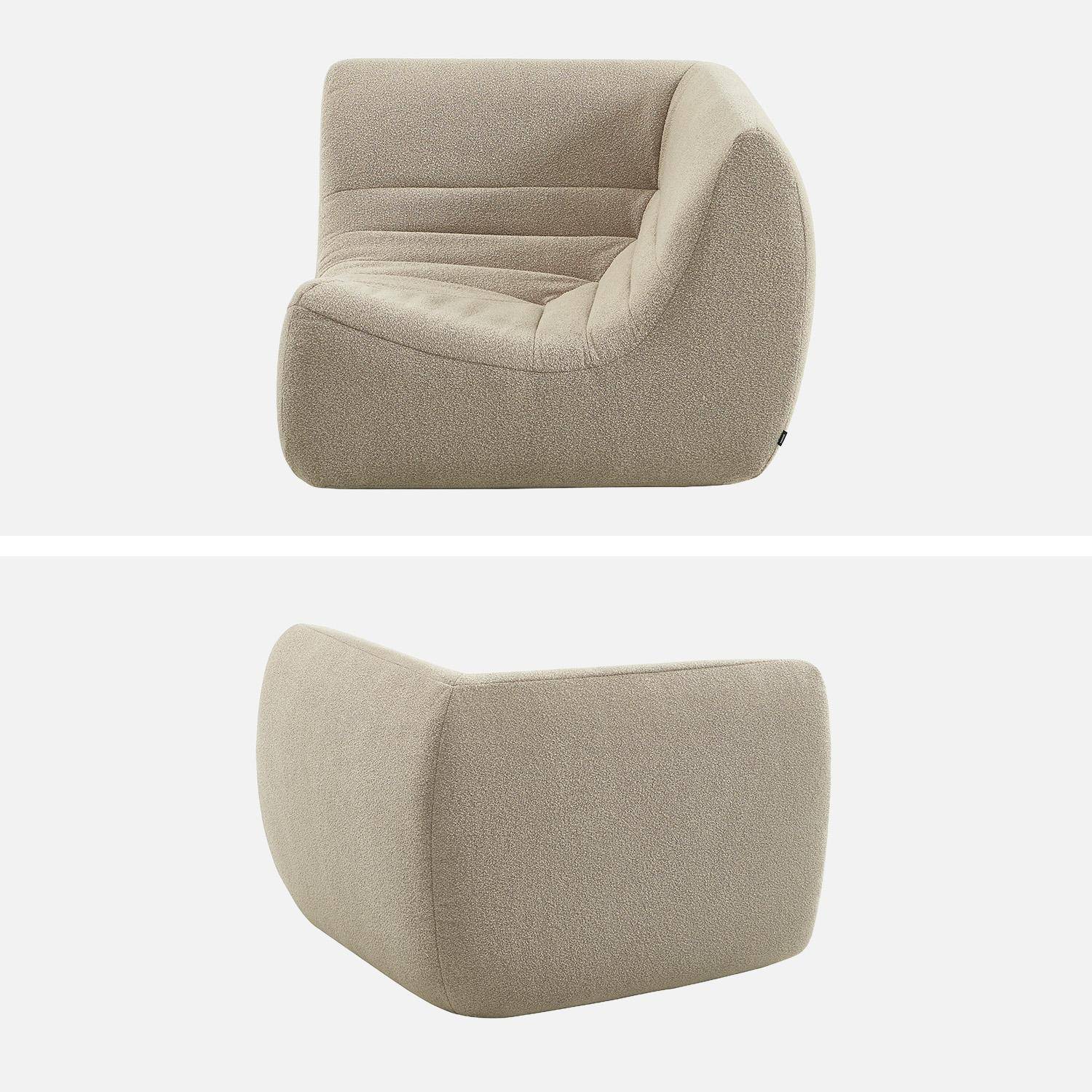 Chauffeuse d'angle bouclette texturée 1 place beige - Sokol Photo3