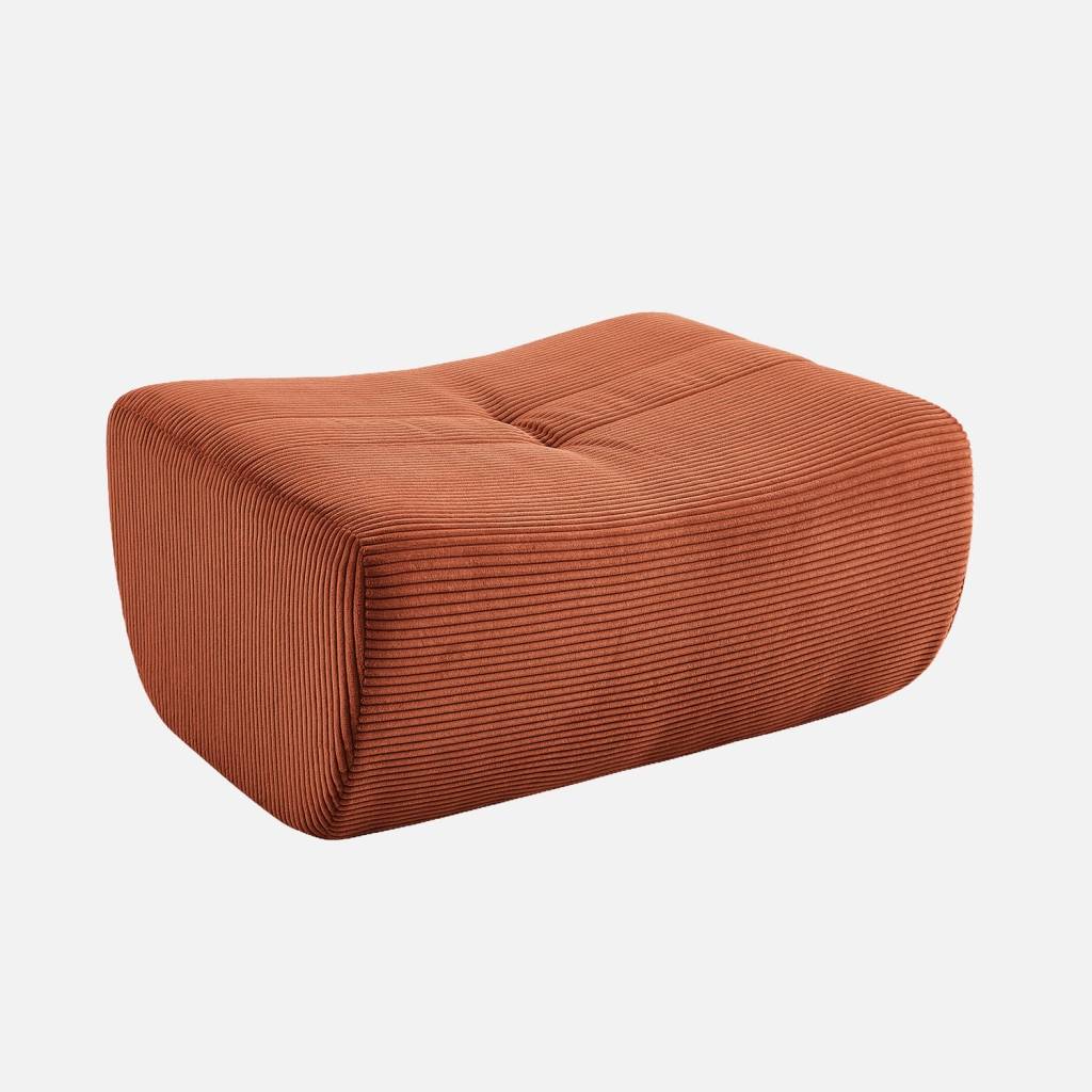 Pouf, repose-pieds velours côtelé terracotta