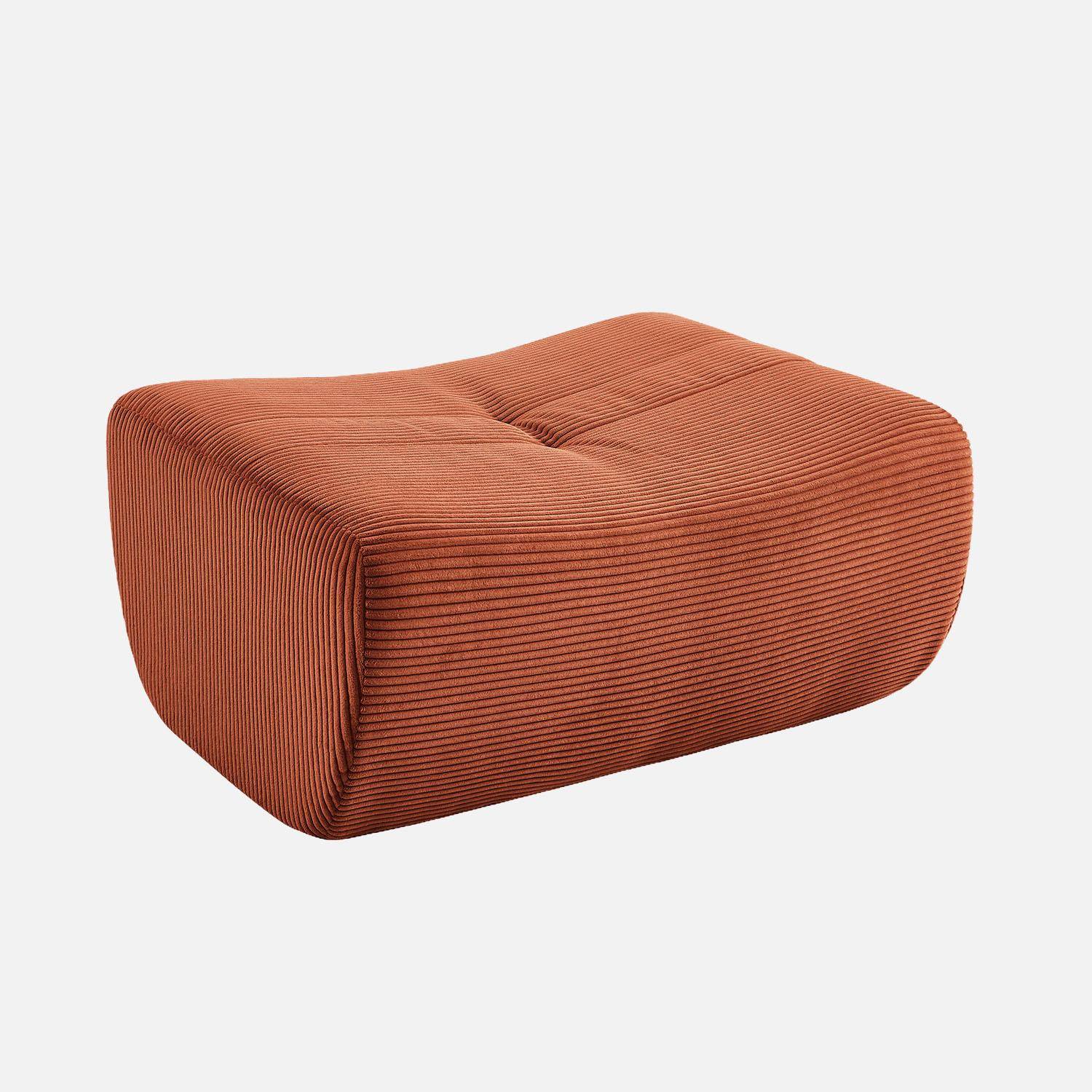 Pouf, repose-pieds pour chauffeuse Sokol velours côtelé terracotta - Sokol Photo1