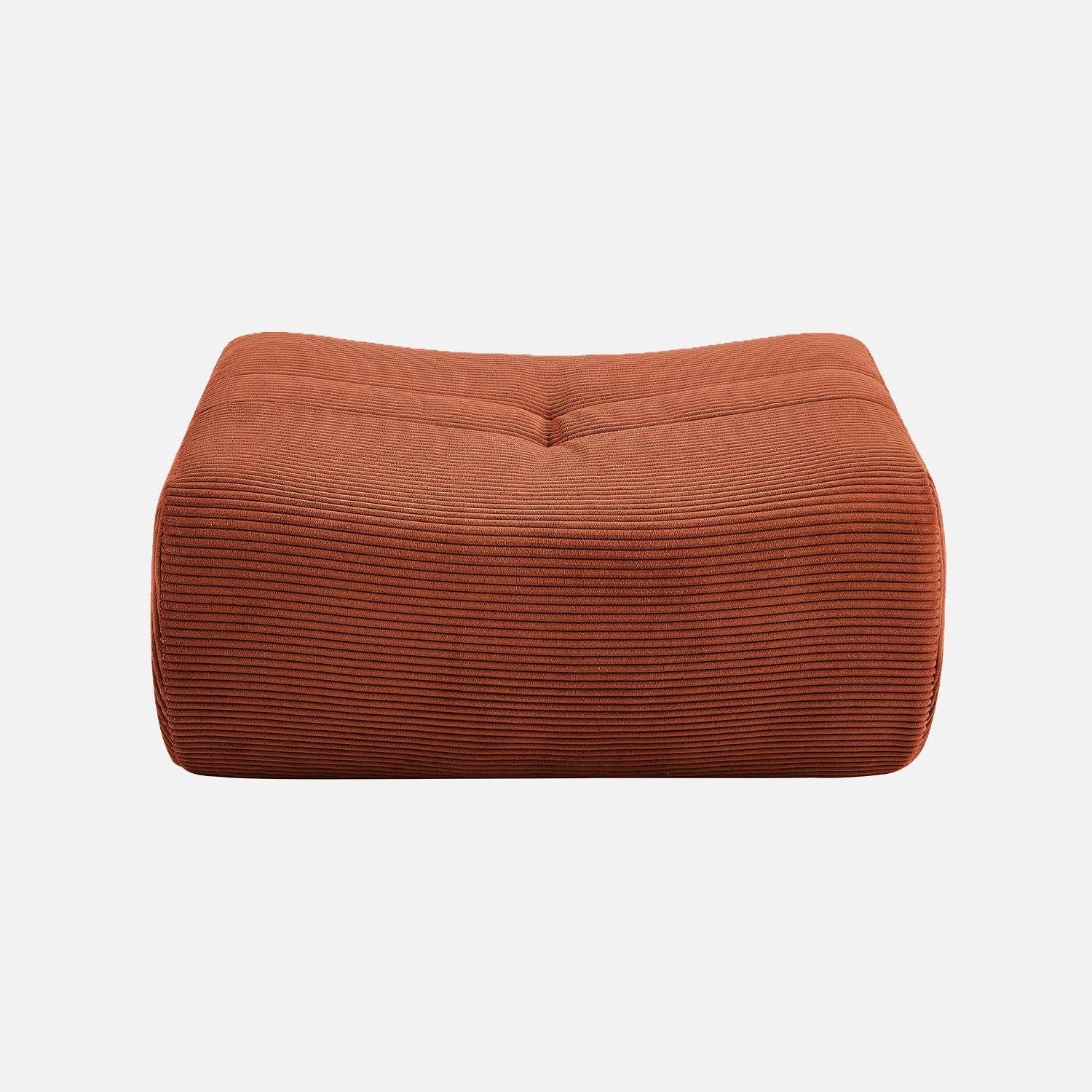 Pouf, repose-pieds pour chauffeuse Sokol velours côtelé terracotta - Sokol Photo2