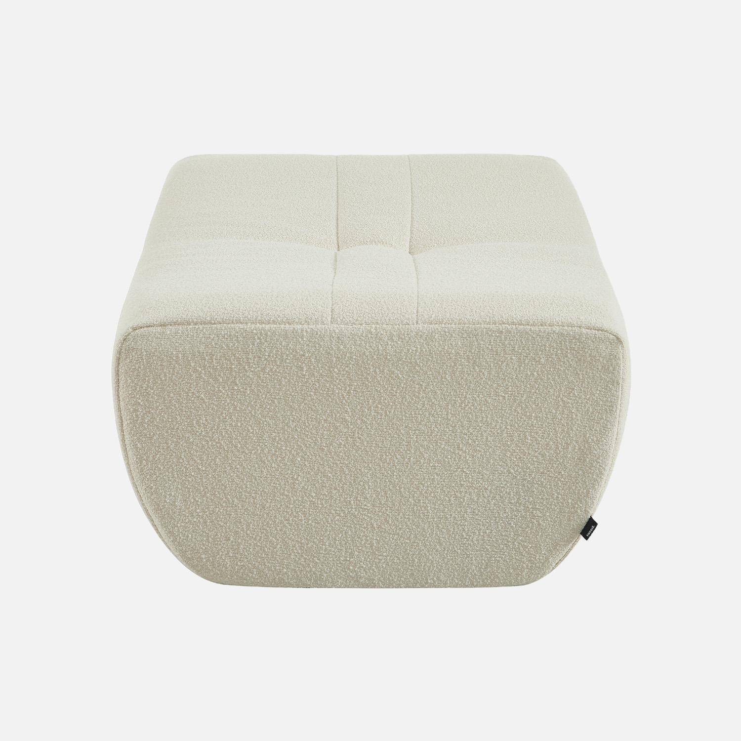 Pouf, repose-pieds pour chauffeuse Sokol bouclette texturée blanc - Sokol Photo3