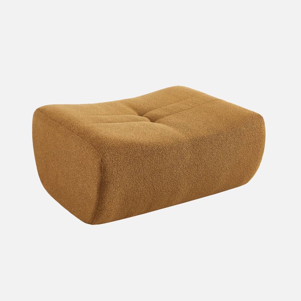 LIFA LIVING Moderne Velvet Poef, Gouden Voetenbankje, Fluwelen Ronde Zitpoef voor Woonkamer en Slaapkamer, 55 x 35 cm